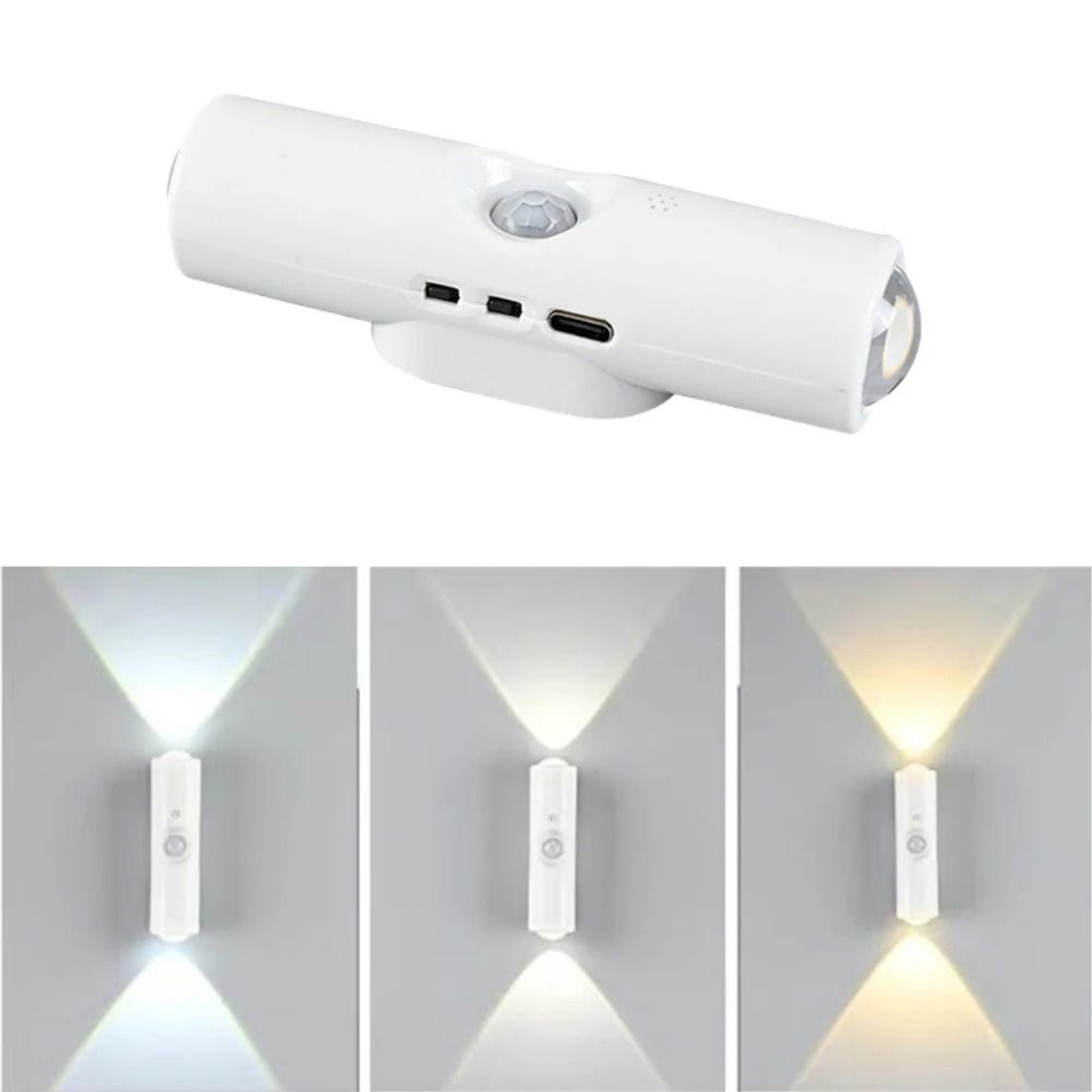 Dual Cat Eye Rechargeable Motion Sensor Wall Light 1