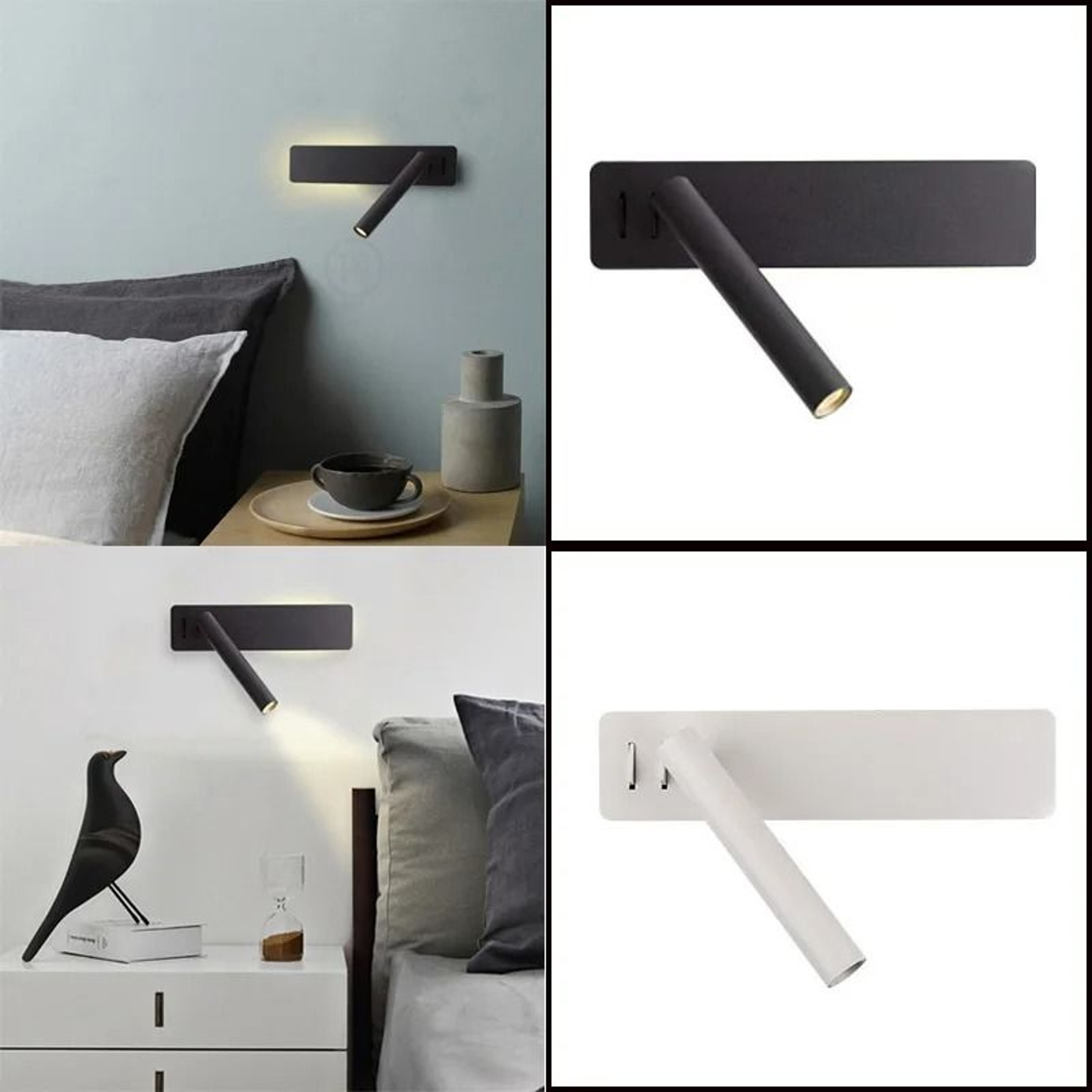 LED Wall Reading Lamp Rotatable Bedside Sconce 8