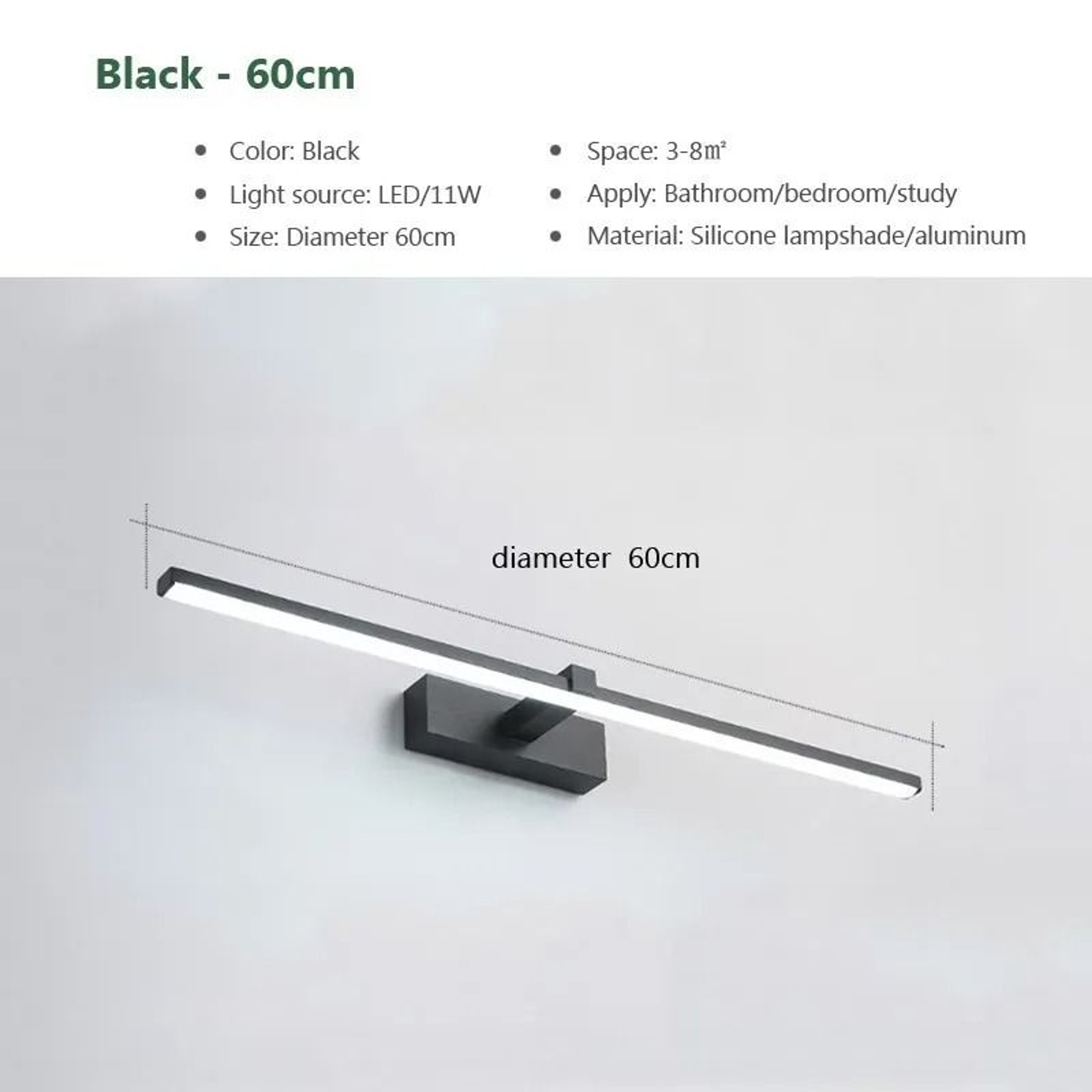 LumaGlow Waterproof LED Bathroom Mirror Light 3