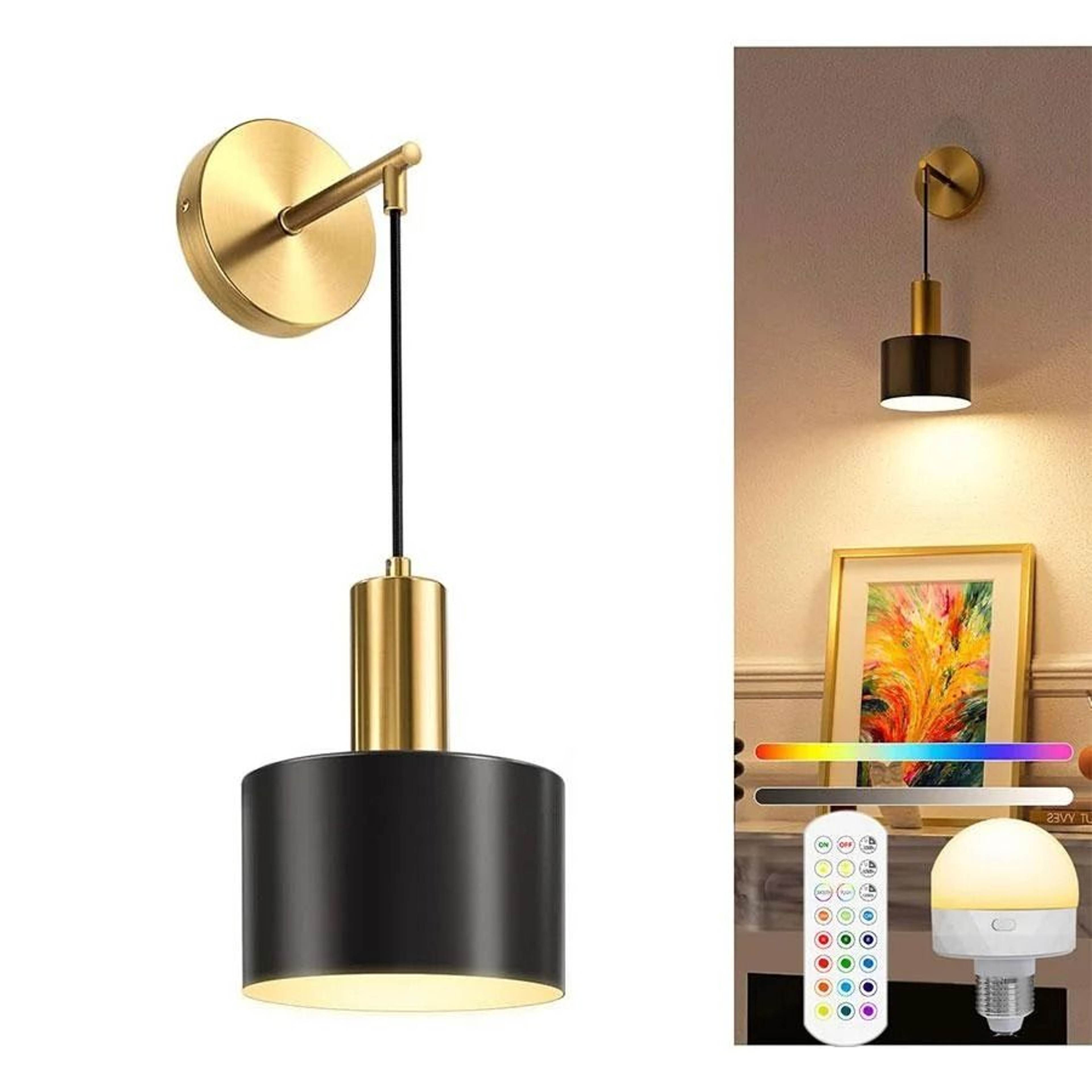 LumaArt Rechargeable RGB Wall Sconce Set 3