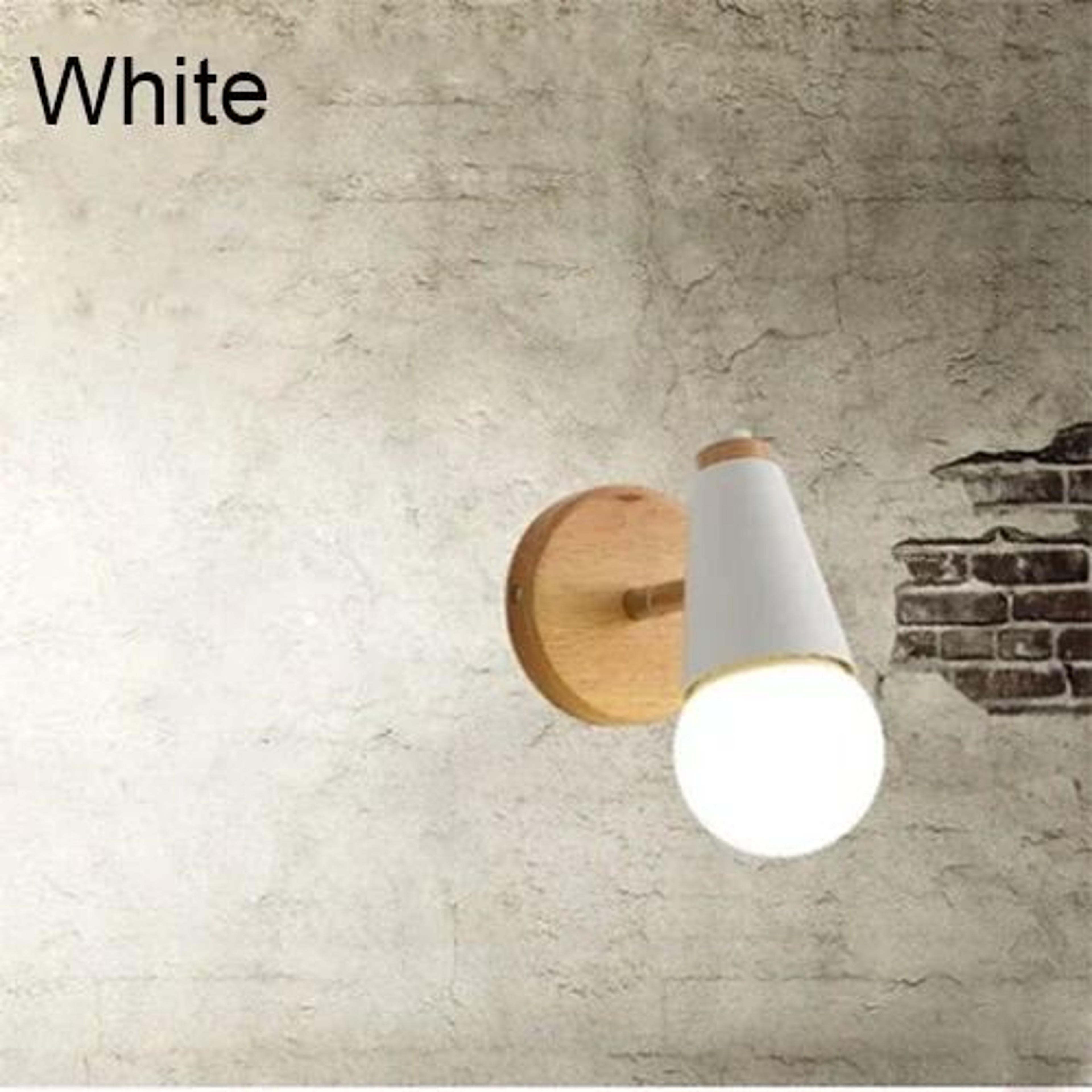 Nordic Macaron E27 Wall Lamp Adjustable Iron Wood Sconce 5