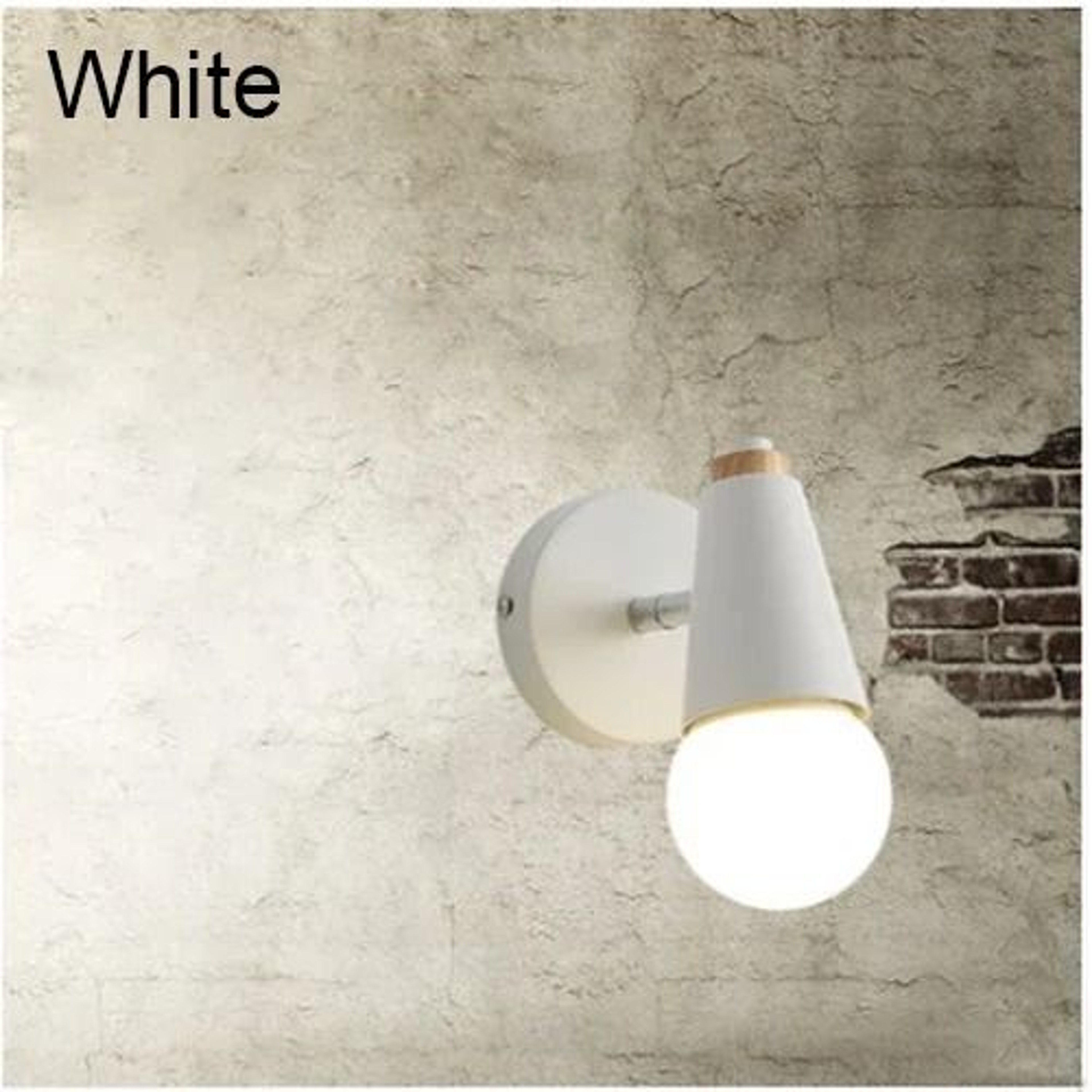 Nordic Macaron E27 Wall Lamp Adjustable Iron Wood Sconce 4