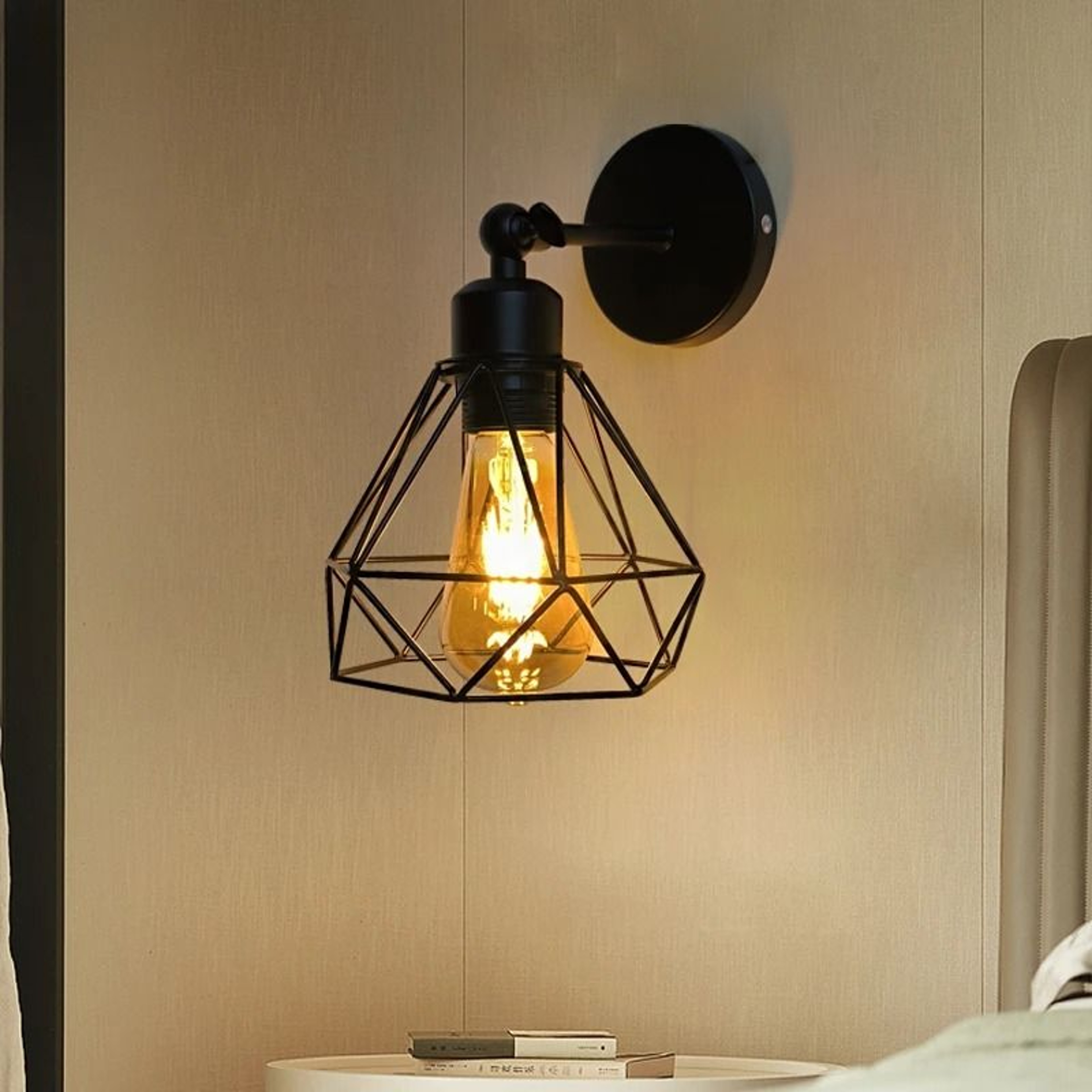 Modern Black Swing Arm E27 Wall Lamp Adjustable Bedside Light 0