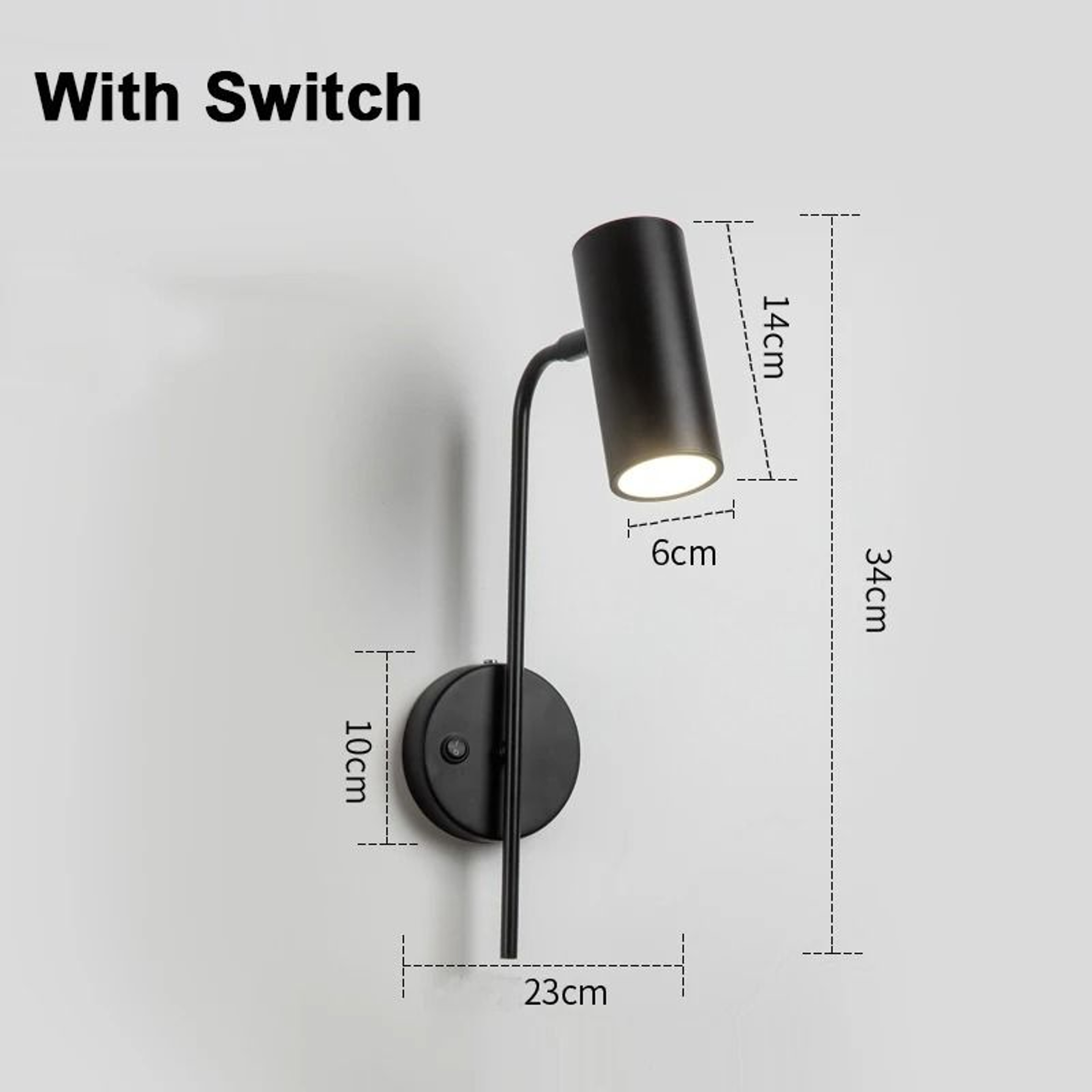Rotatable E27 Wall Reading Lamp With Switch Modern Bedside Sconce 4