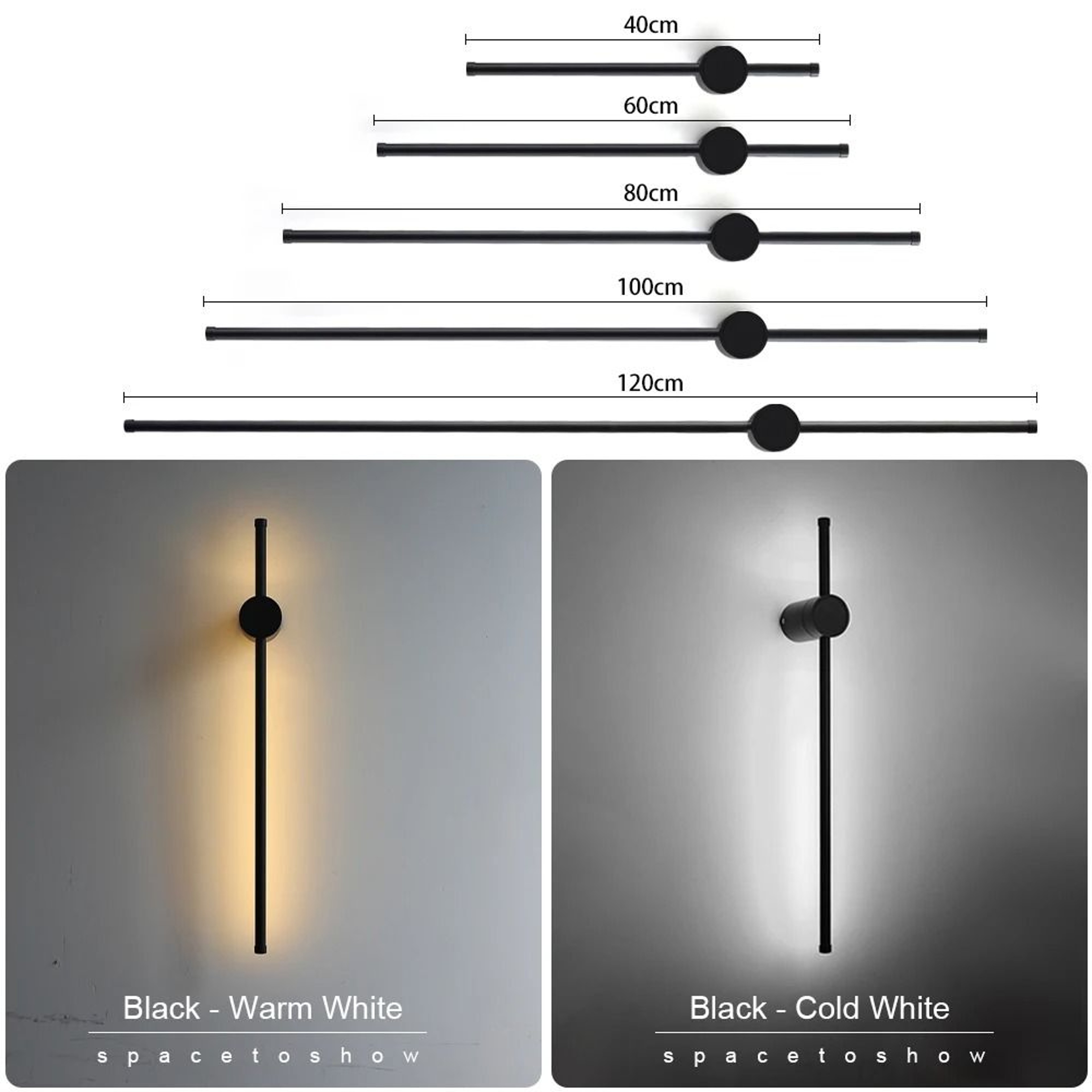 Modern 350 Degree Rotating Linear LED Wall Light 5