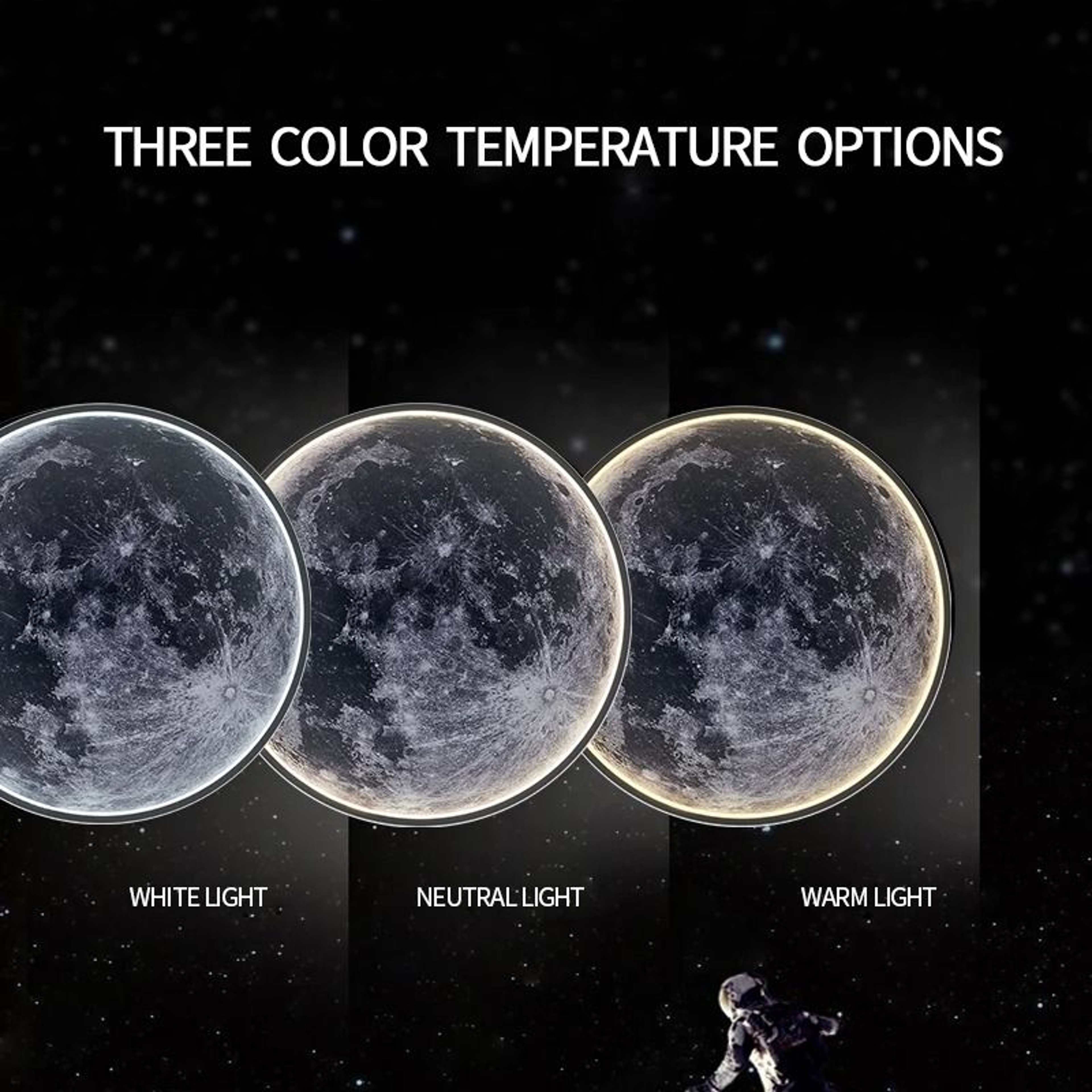 Dimmable LED Moon Wall Lamp Remote Control Night Light 8