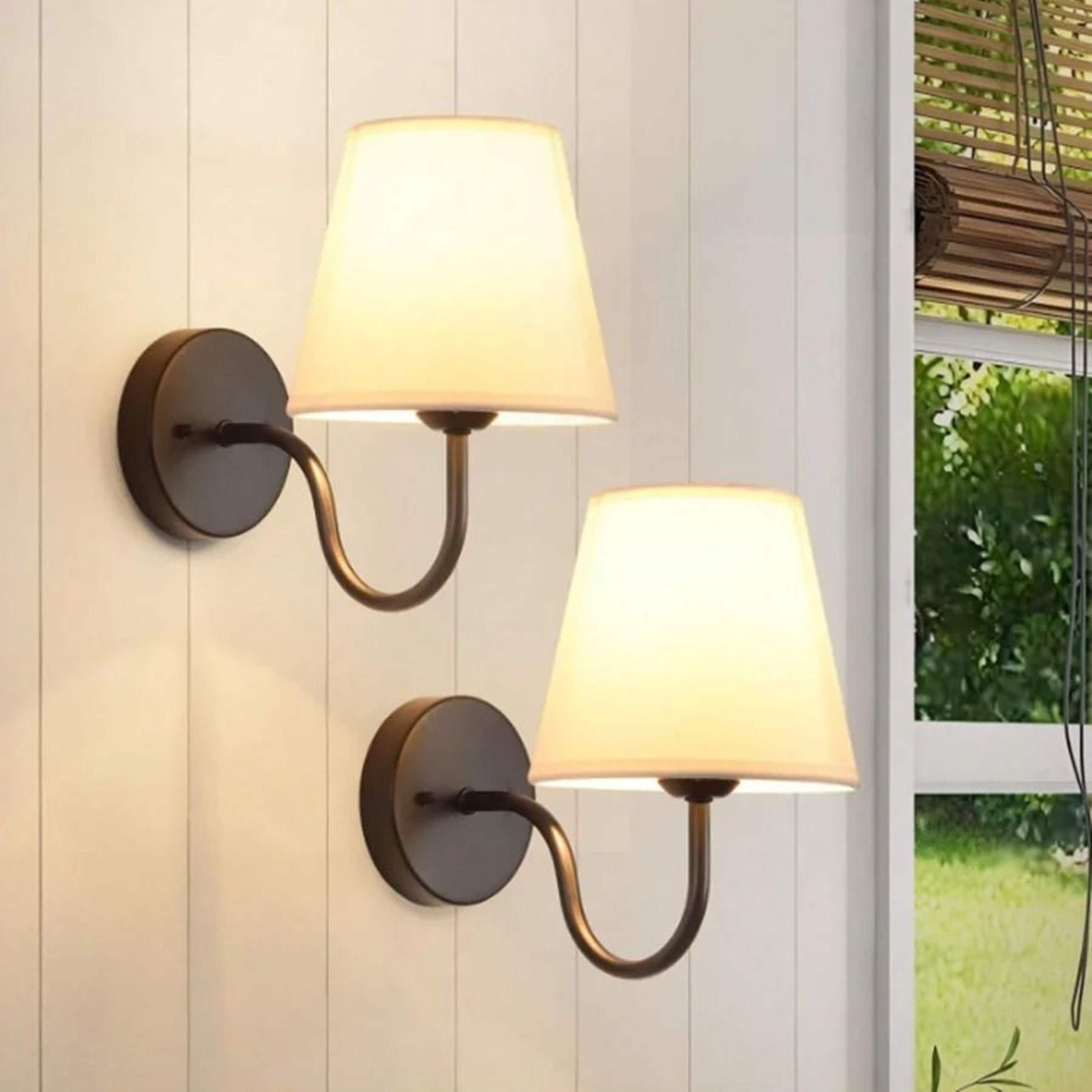 Modern Fabric Wall Sconce Retro E27 Bedside Wall Lamp 7