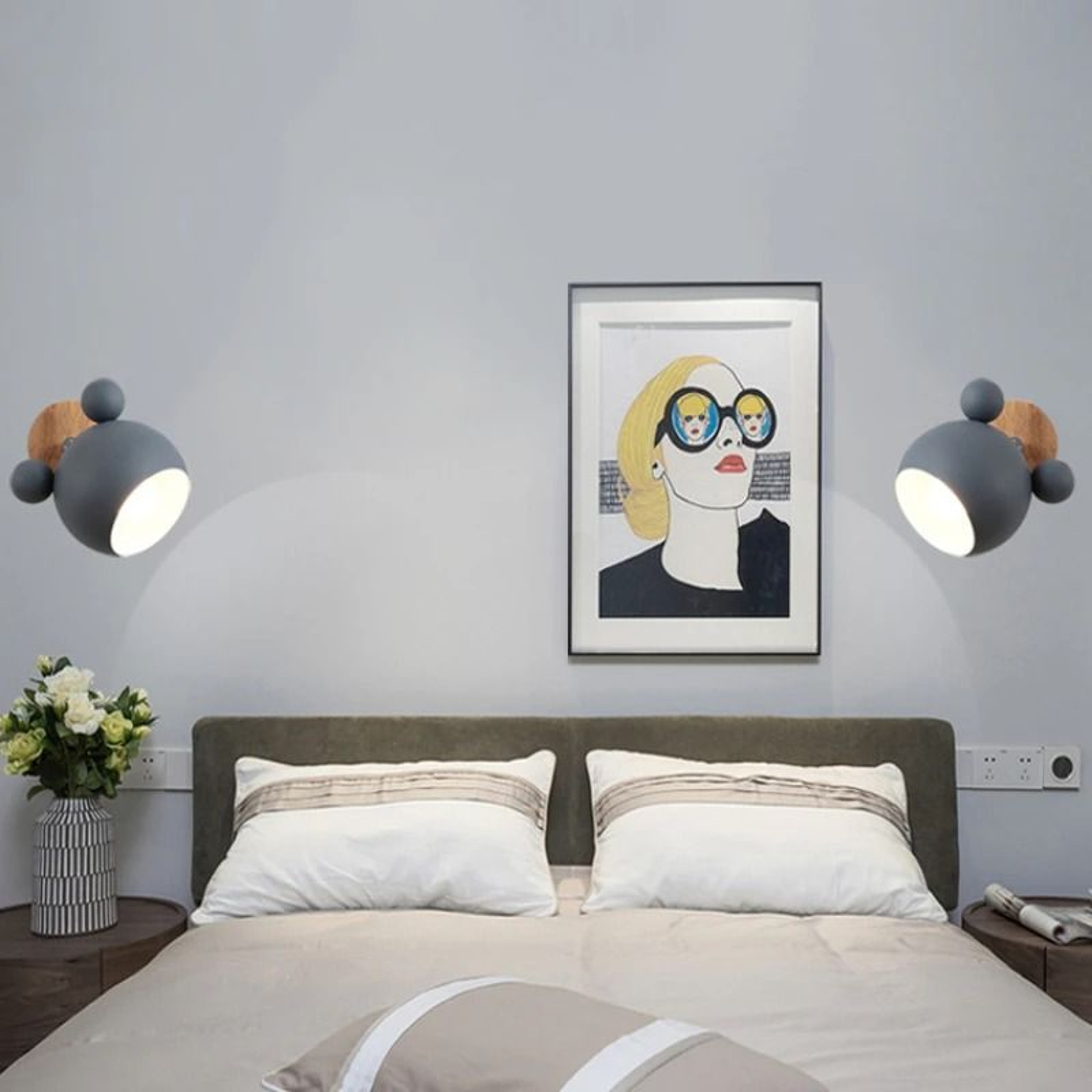 Nordic Macaron Cartoon Wall Lamp Wooden Kids Bedside Light 7