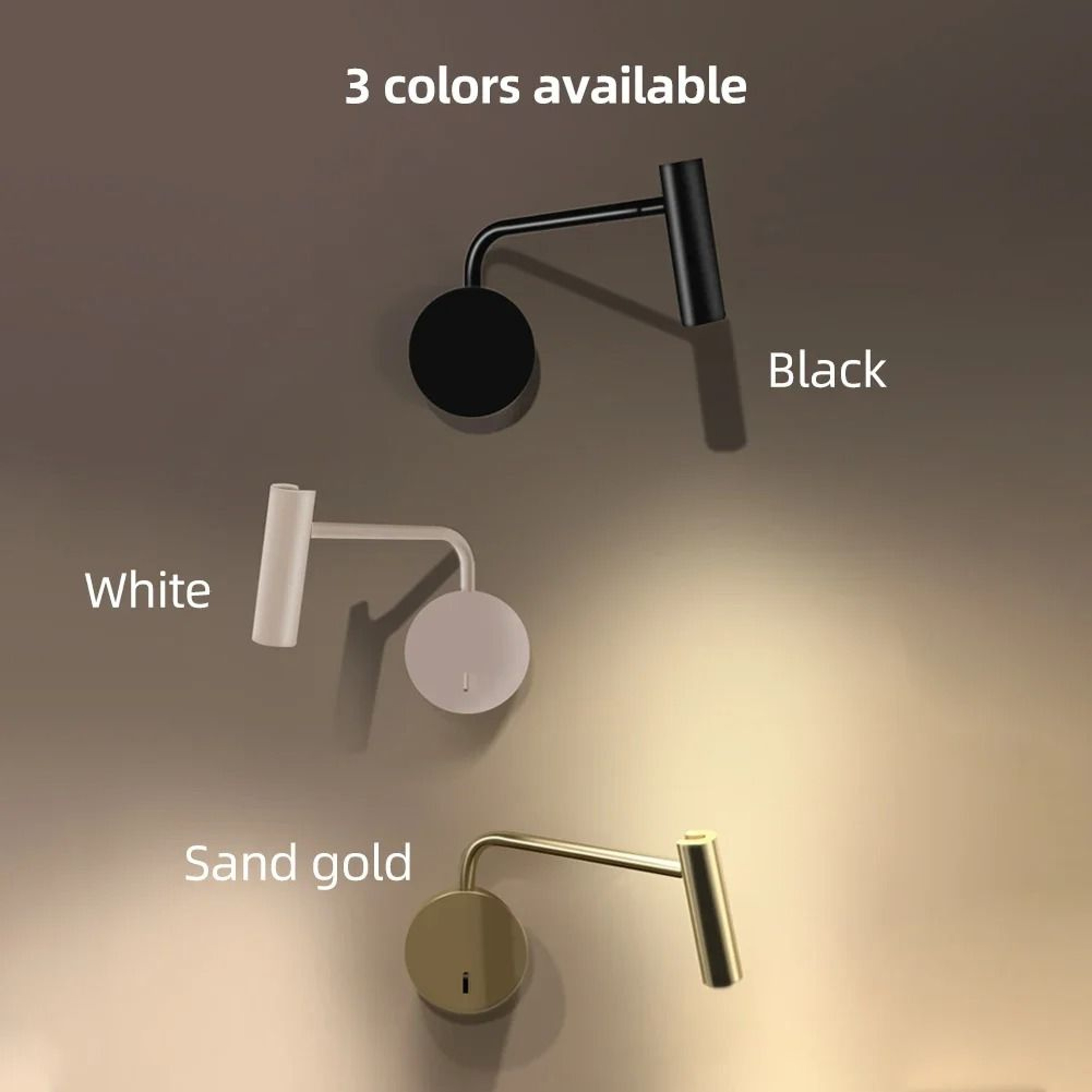 Modern 9W LED Wall Light Gold Bedside Sconce With Switch 8