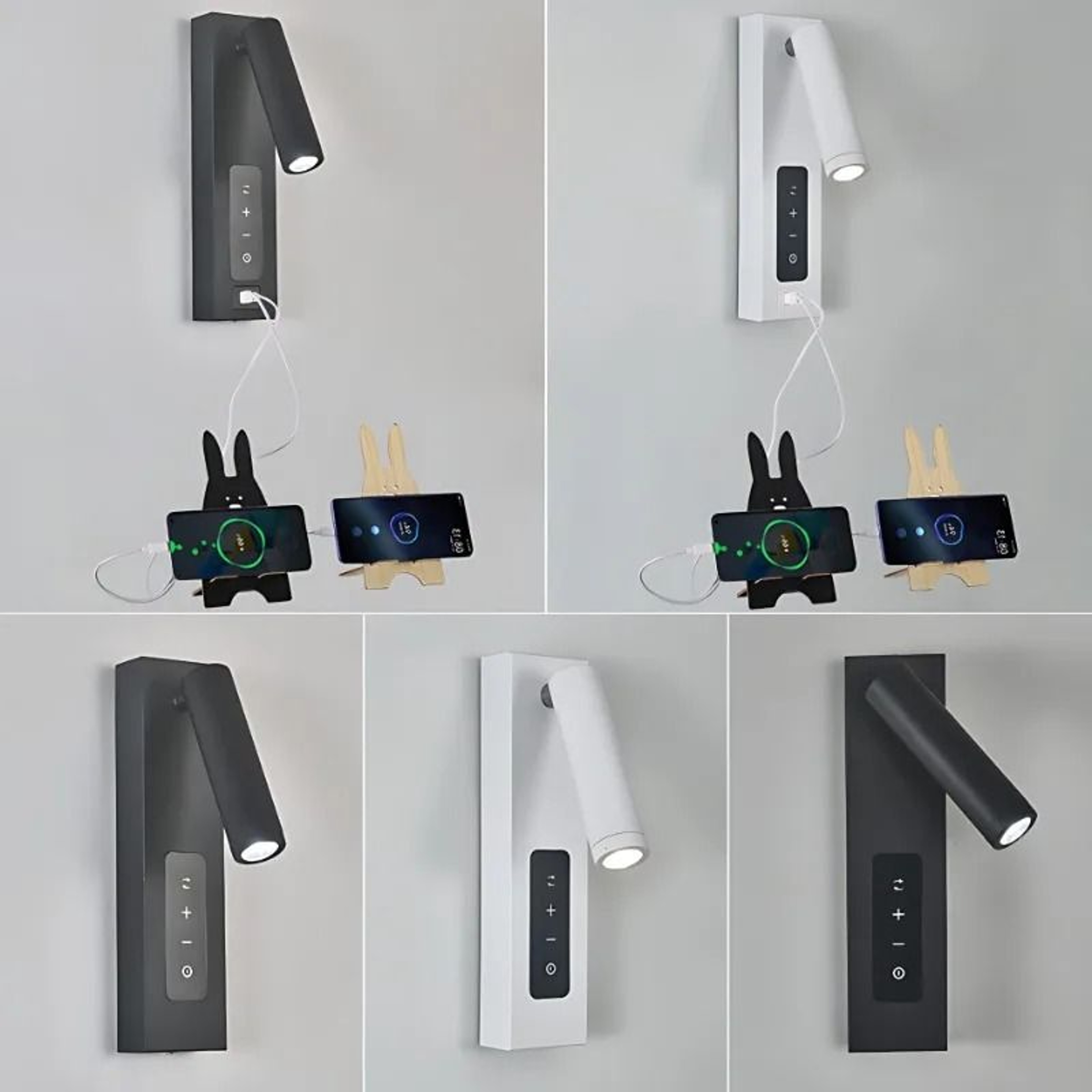 Dimmable Bedside Wall Light With Dual USB Charging And Tri Color LED 0