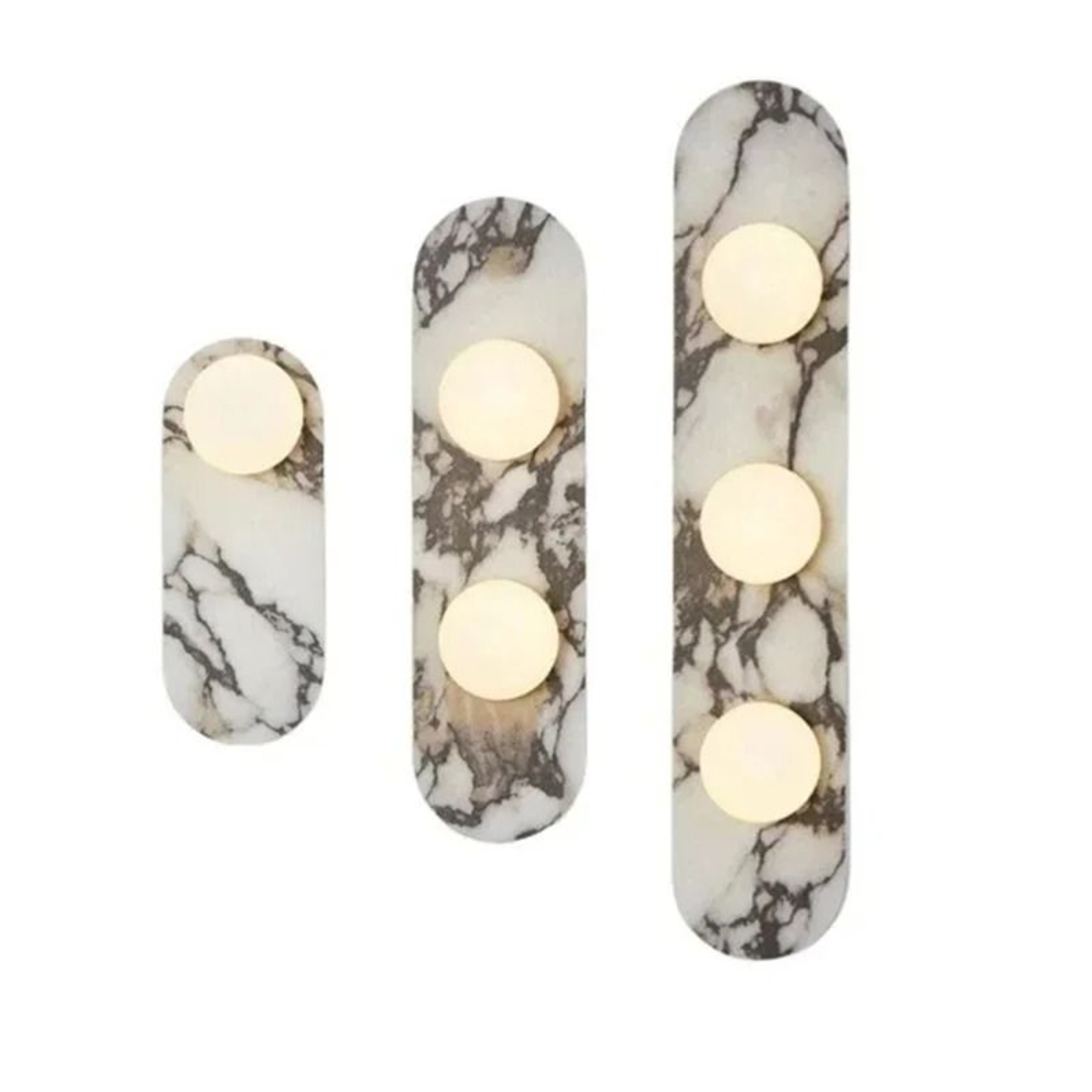 Luxury Natural Marble Wall Lamp White Glass LED Sconce 4
