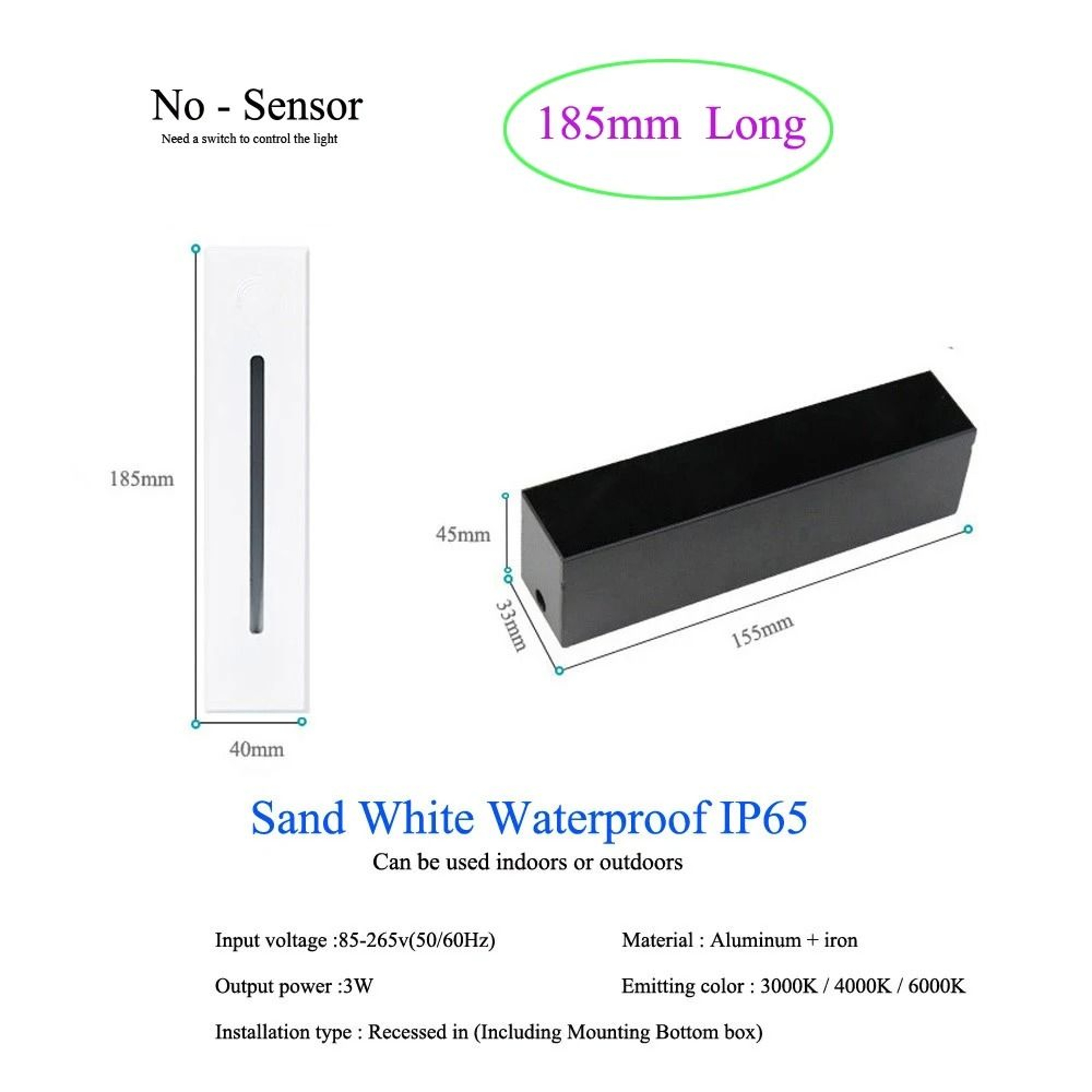 3W PIR Motion Sensor Stair Light Slim LED Wall Lamp 7