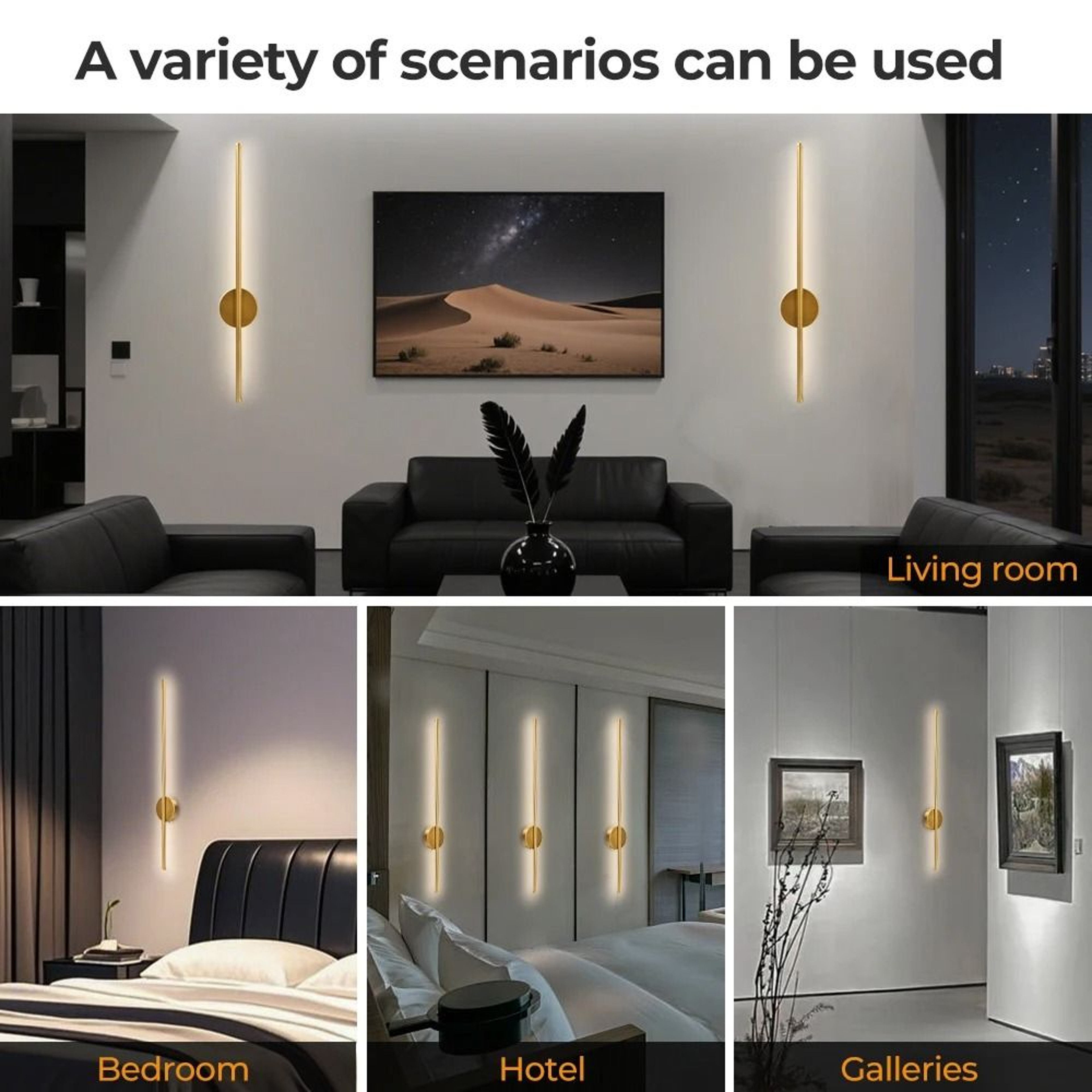 2 Piece Magnetic Rechargeable Wall Lamp Wireless LED Sconce Set 4