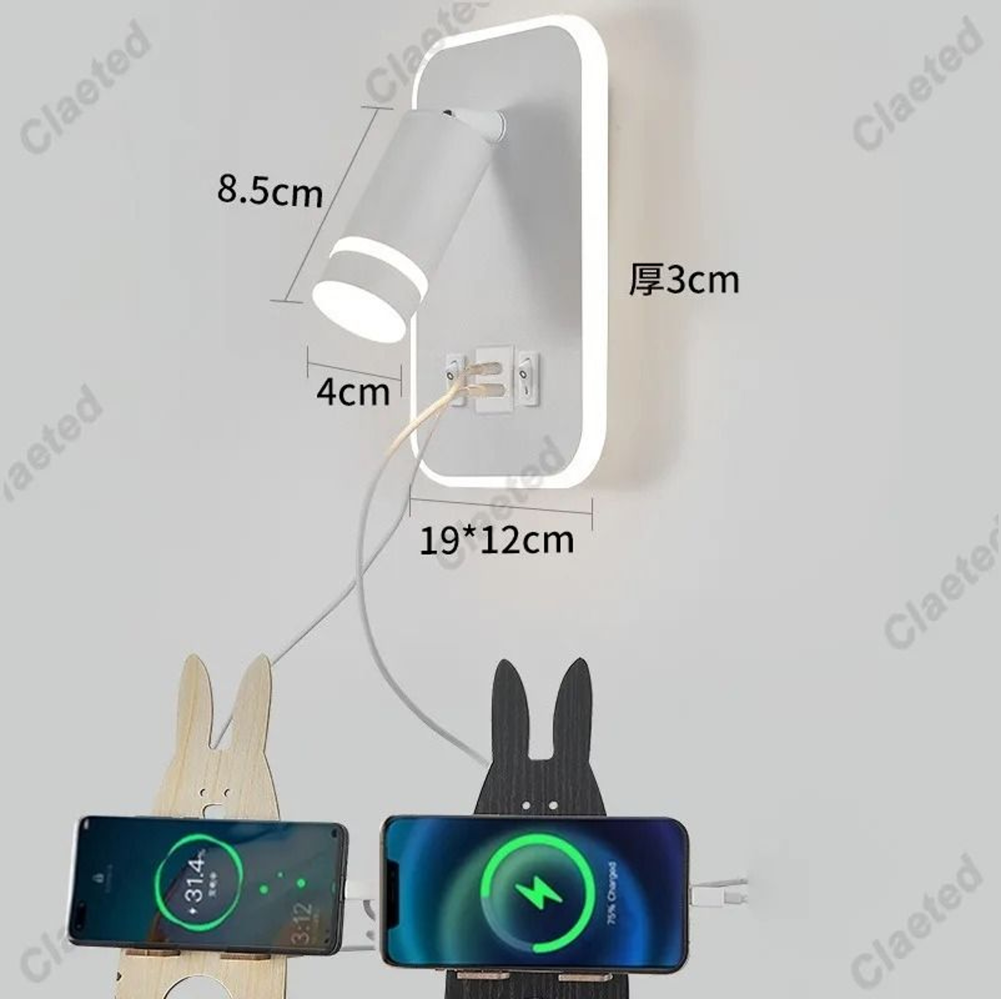 Adjustable LED Bedside Reading Light With USB Charging Port 11