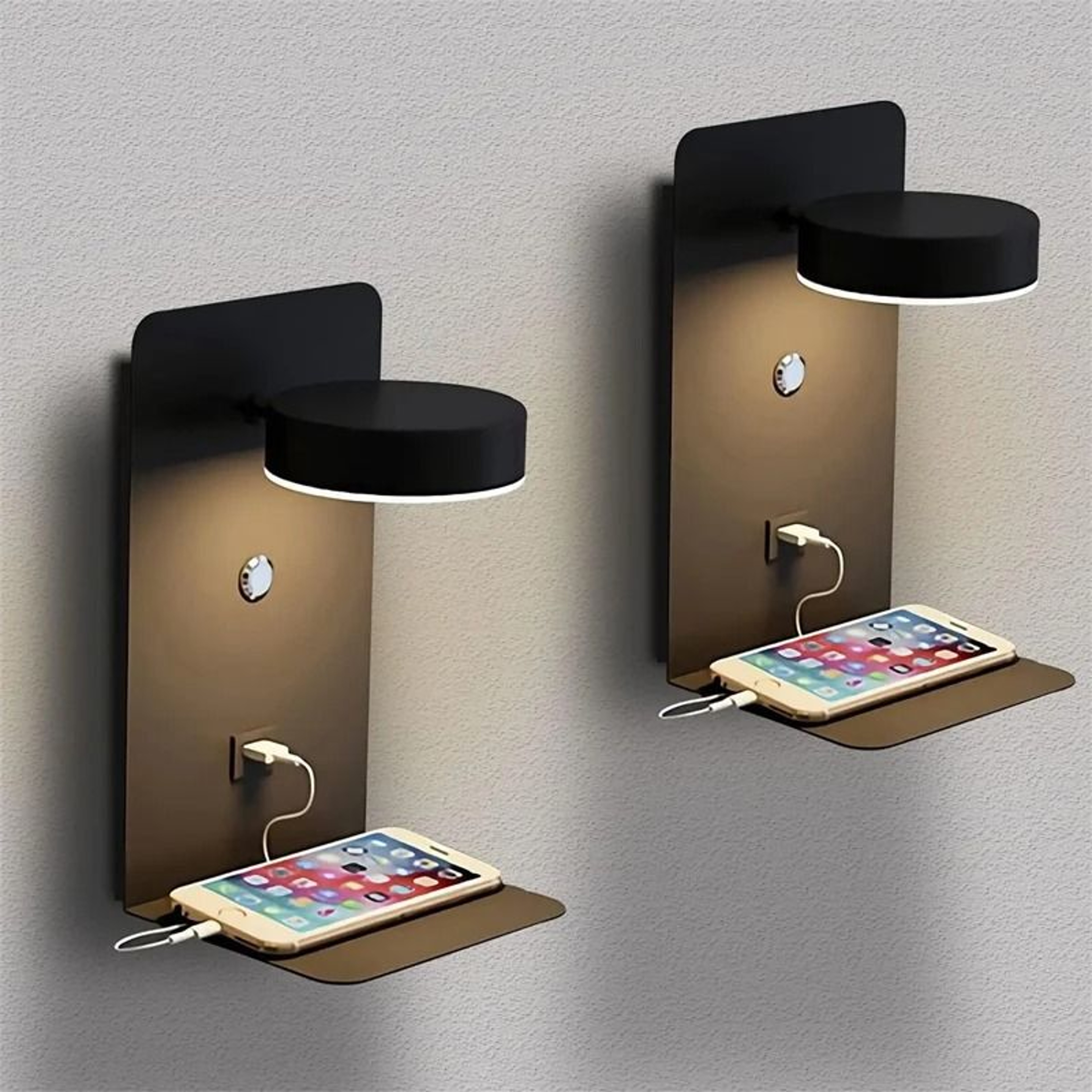 Modern LED Wall Lamp With USB And Switch Bedside Sconce 0