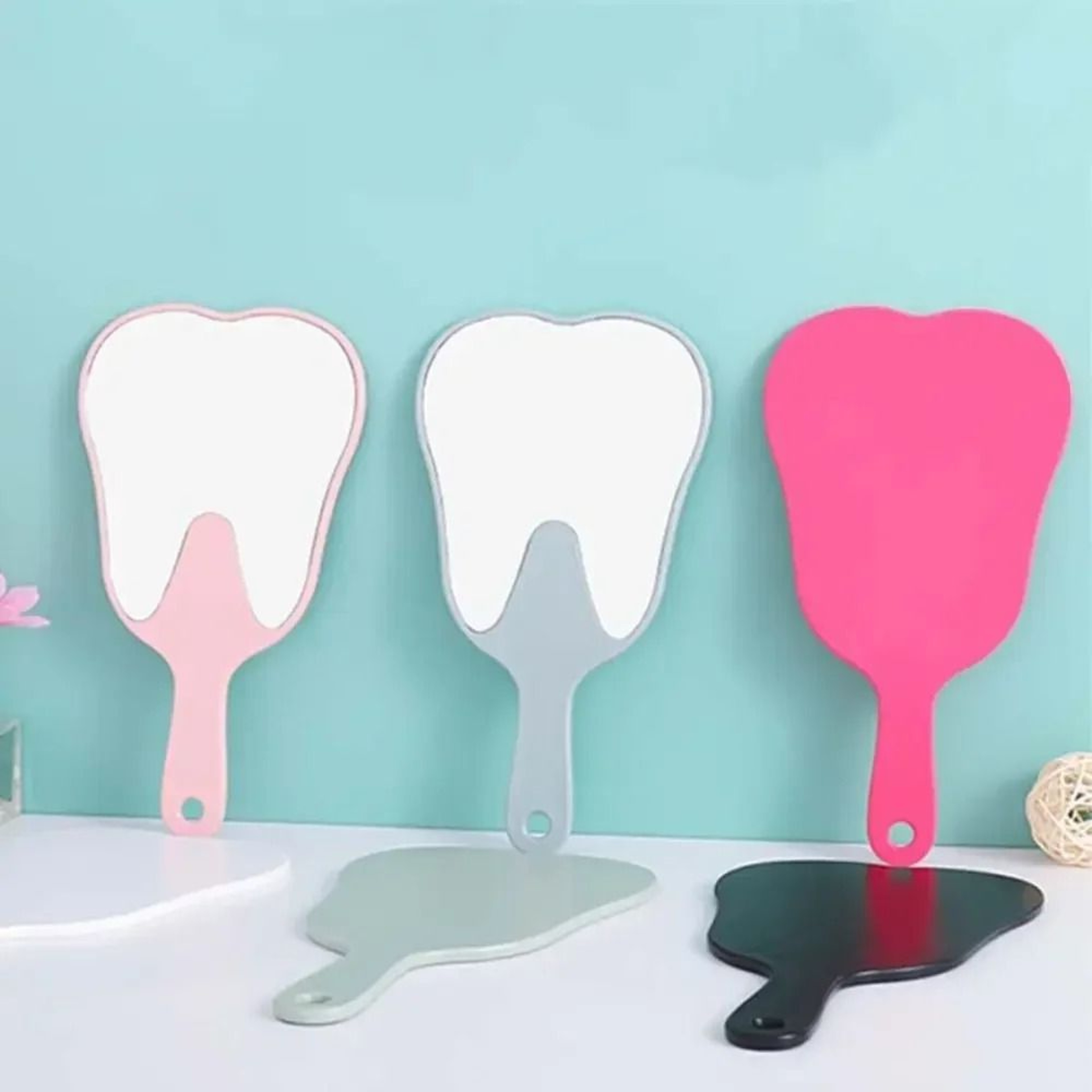 ToothGlow Portable Tooth Shaped Mirror Handheld Makeup Mirror 0