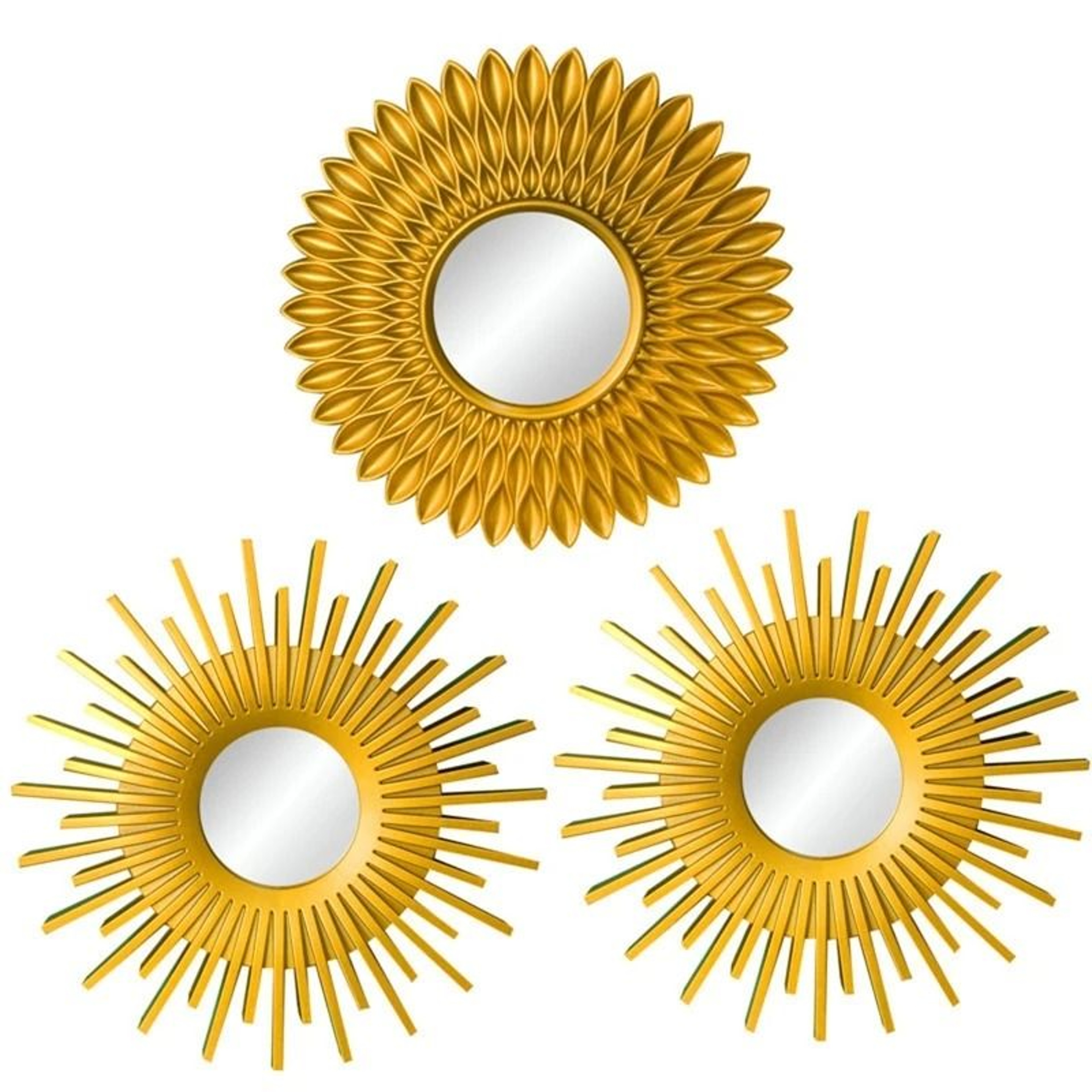 Elegant Gold Round Wall Mirror Set Decorative Hanging Mirrors For Home 2
