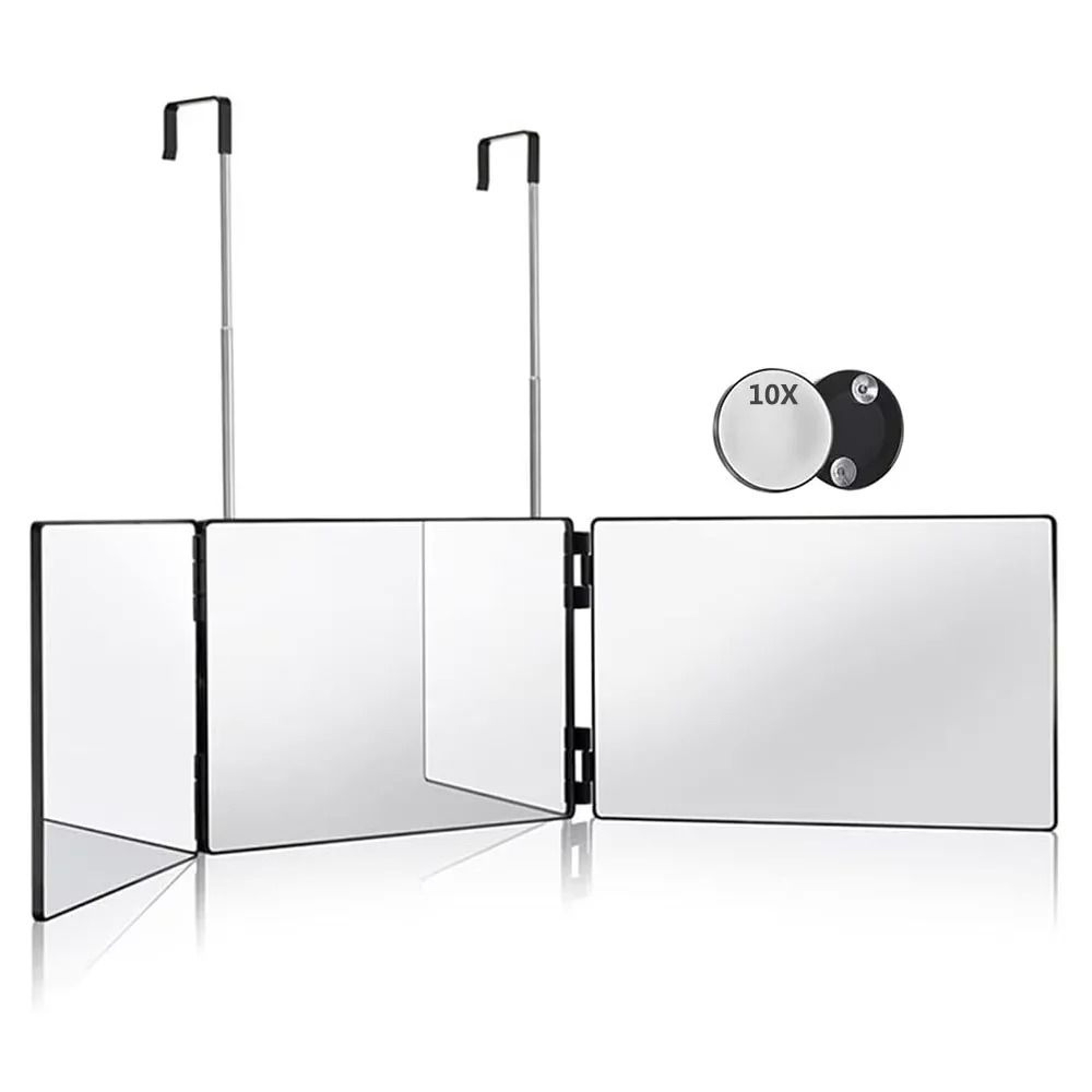 360 View 3 Way Haircut Mirror Adjustable Telescoping Hook Grooming Mirror 4