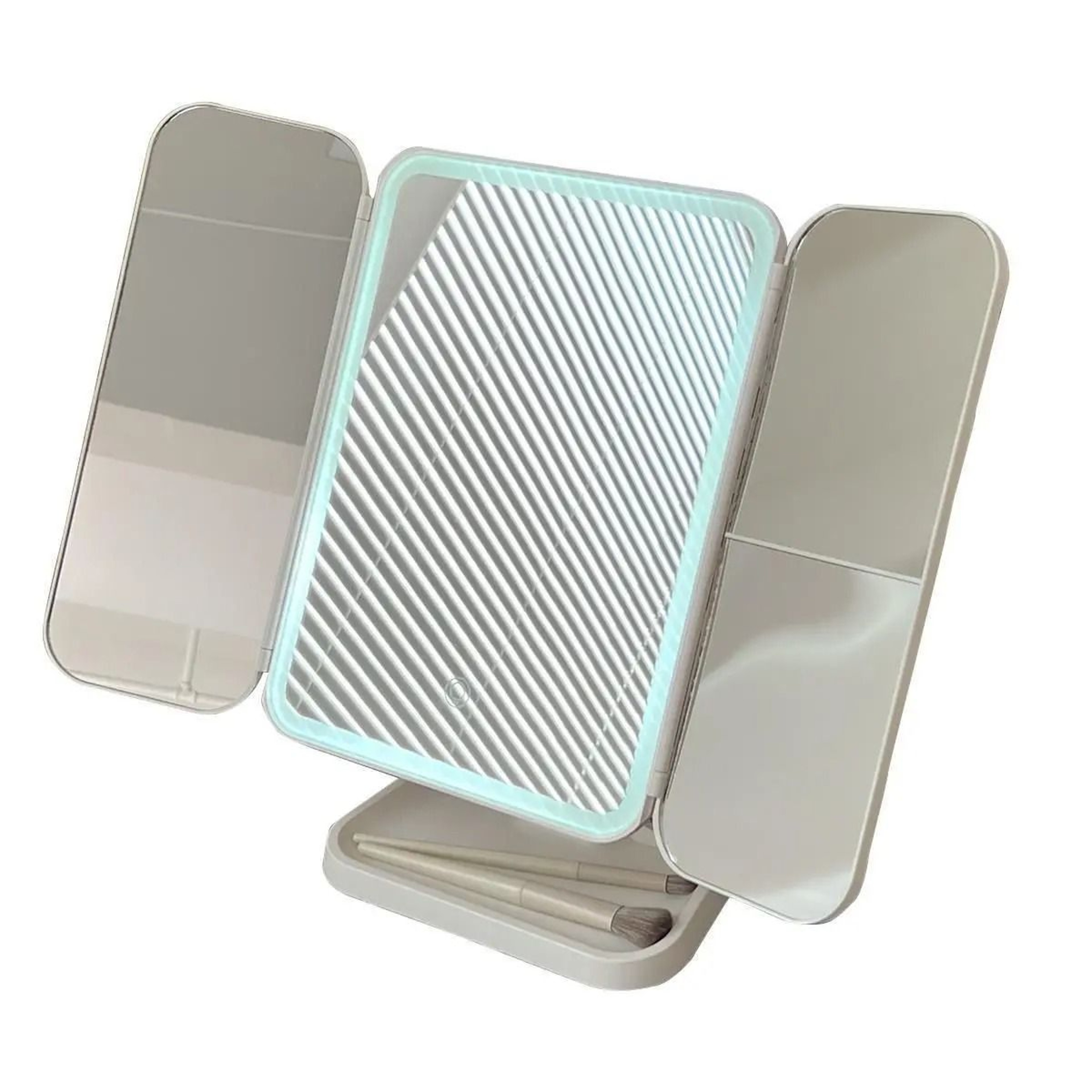 Elegant LED Trifold Makeup Mirror Desktop Lighted Vanity Mirror For Bedroom 4