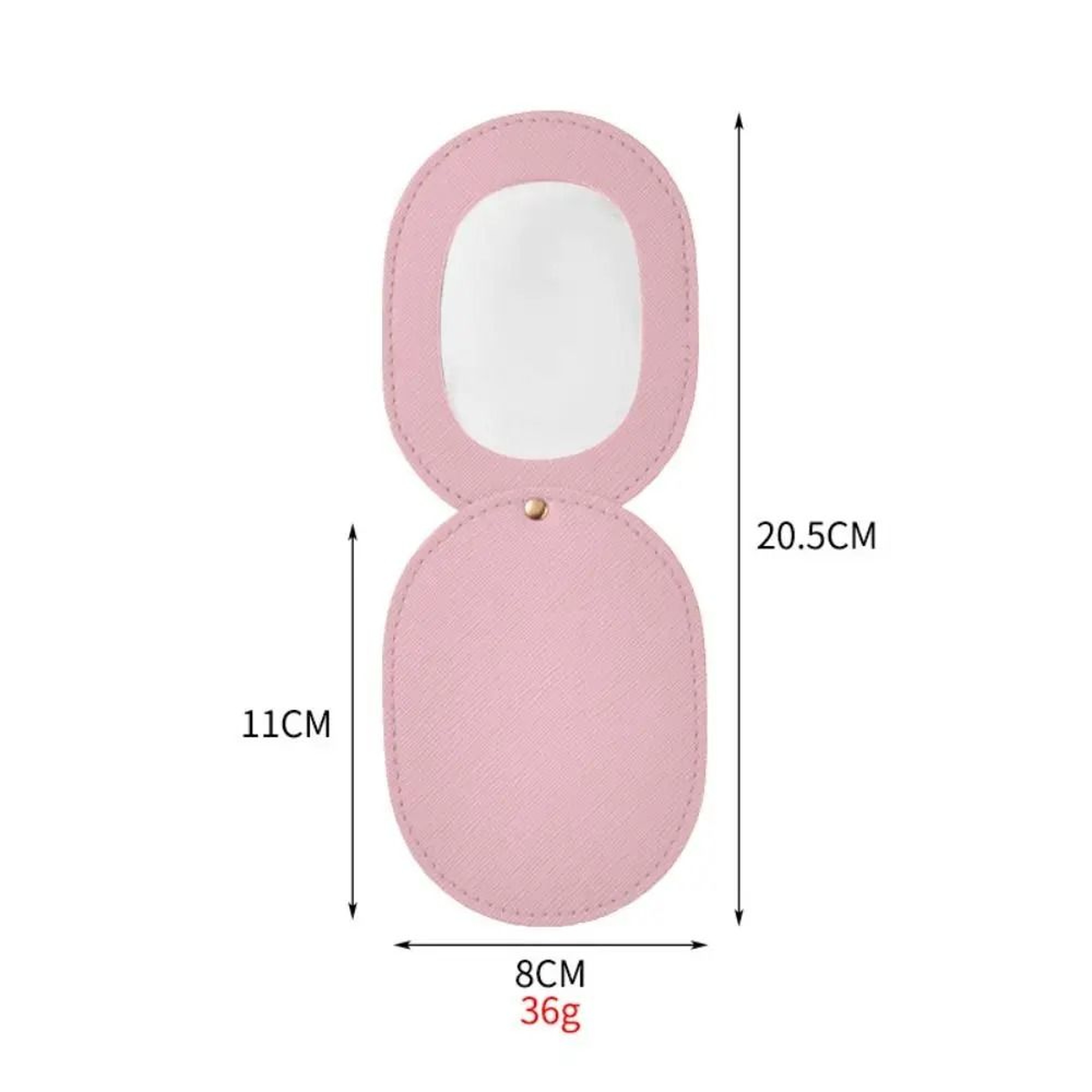 Ultra Thin PU Leather Pocket Mirror Double Sided Stainless Steel Travel Mirror 3