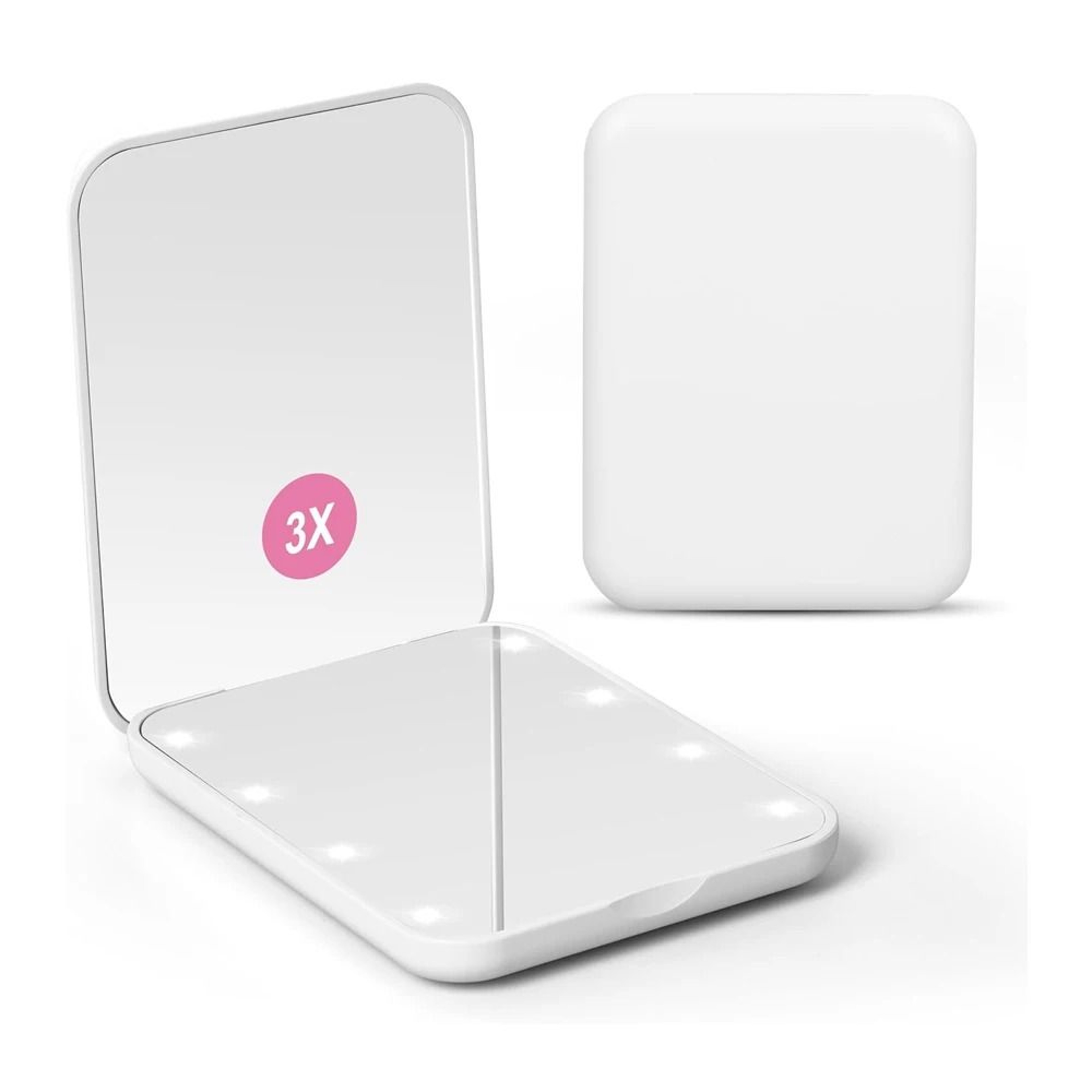 Compact LED Pocket Makeup Mirror 1X 3X Magnifying Travel Cosmetic Mirror 0