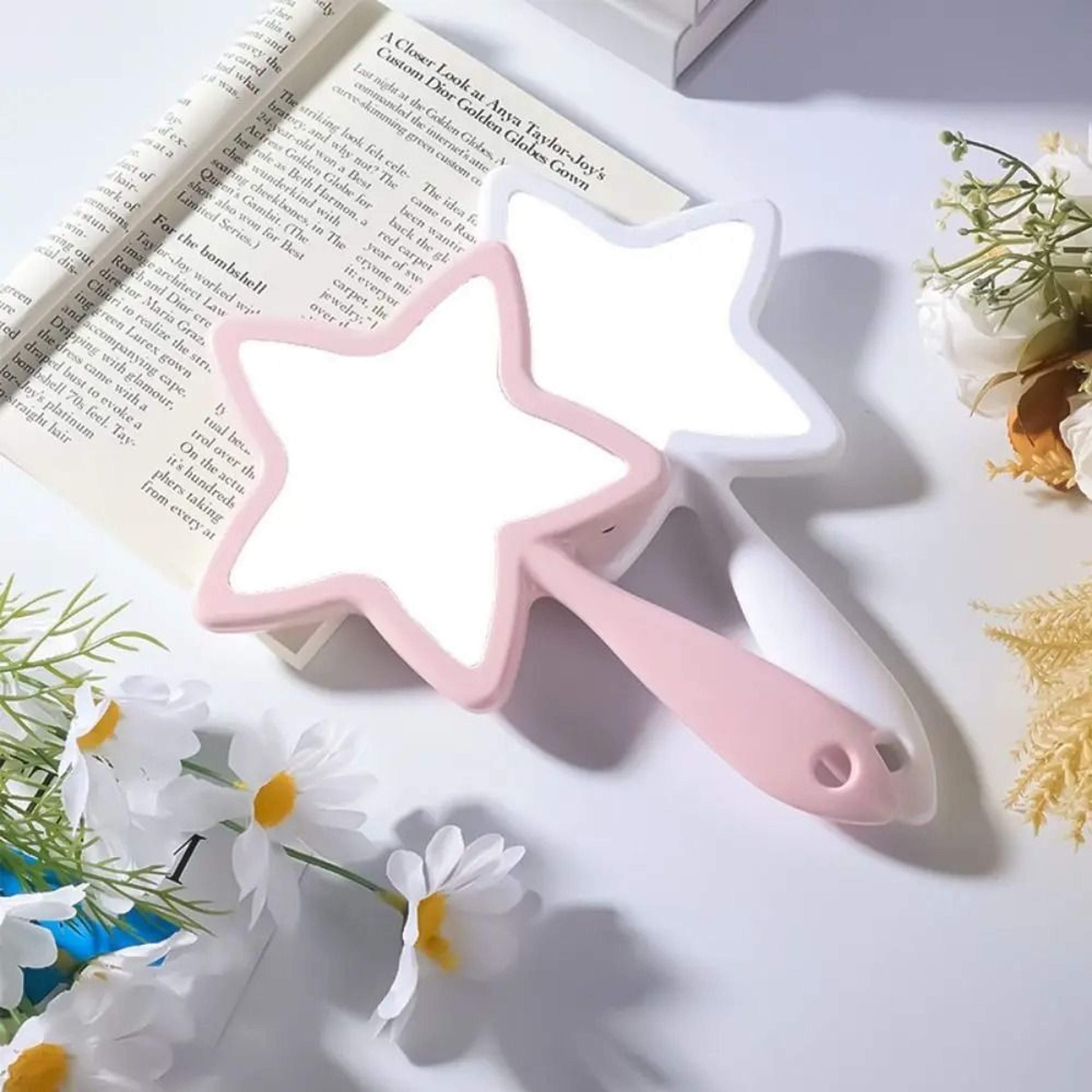 Cute Five Point Star Handheld Mirror Hanging Makeup Beauty Vanity Mirror 9