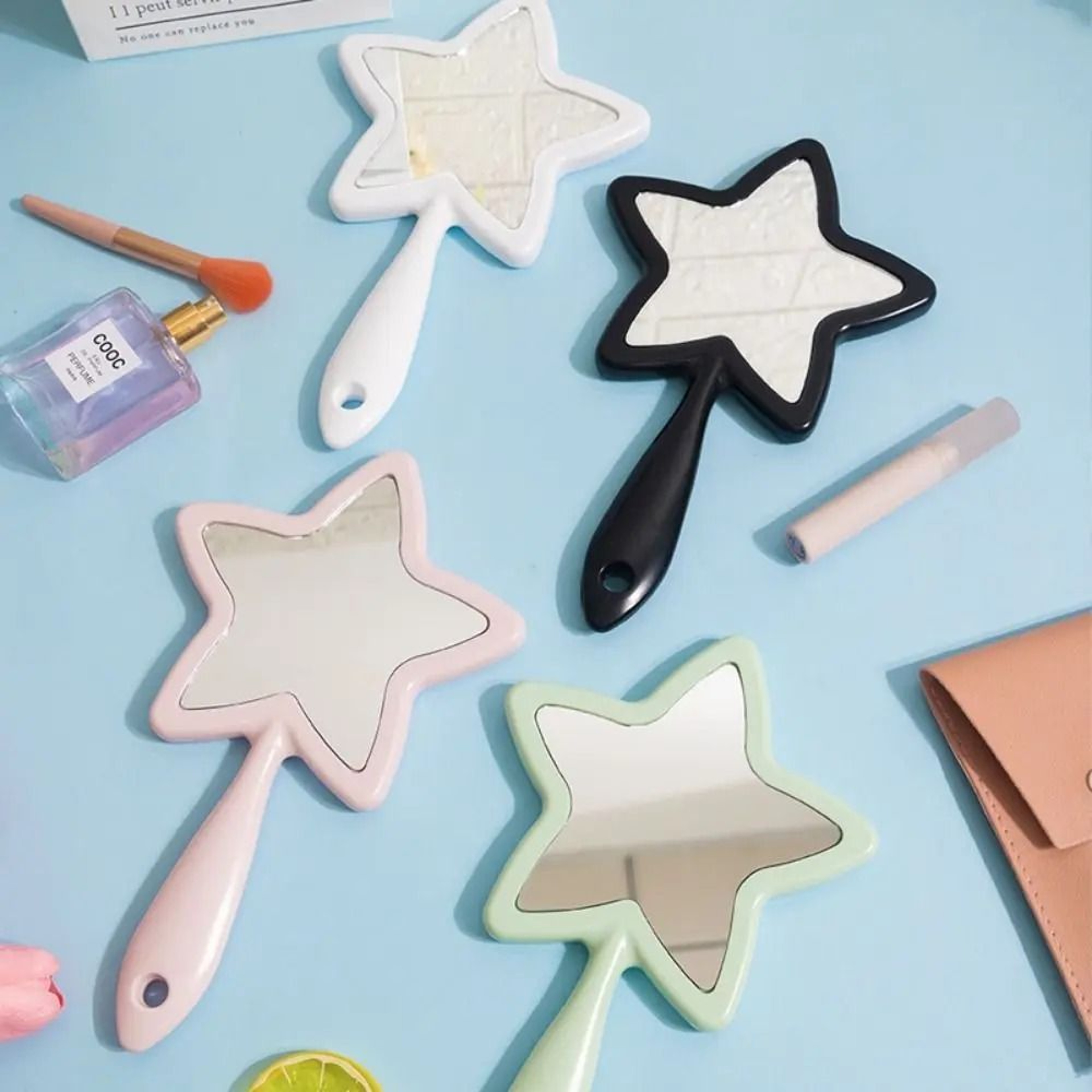 Cute Five Point Star Handheld Mirror Hanging Makeup Beauty Vanity Mirror 0
