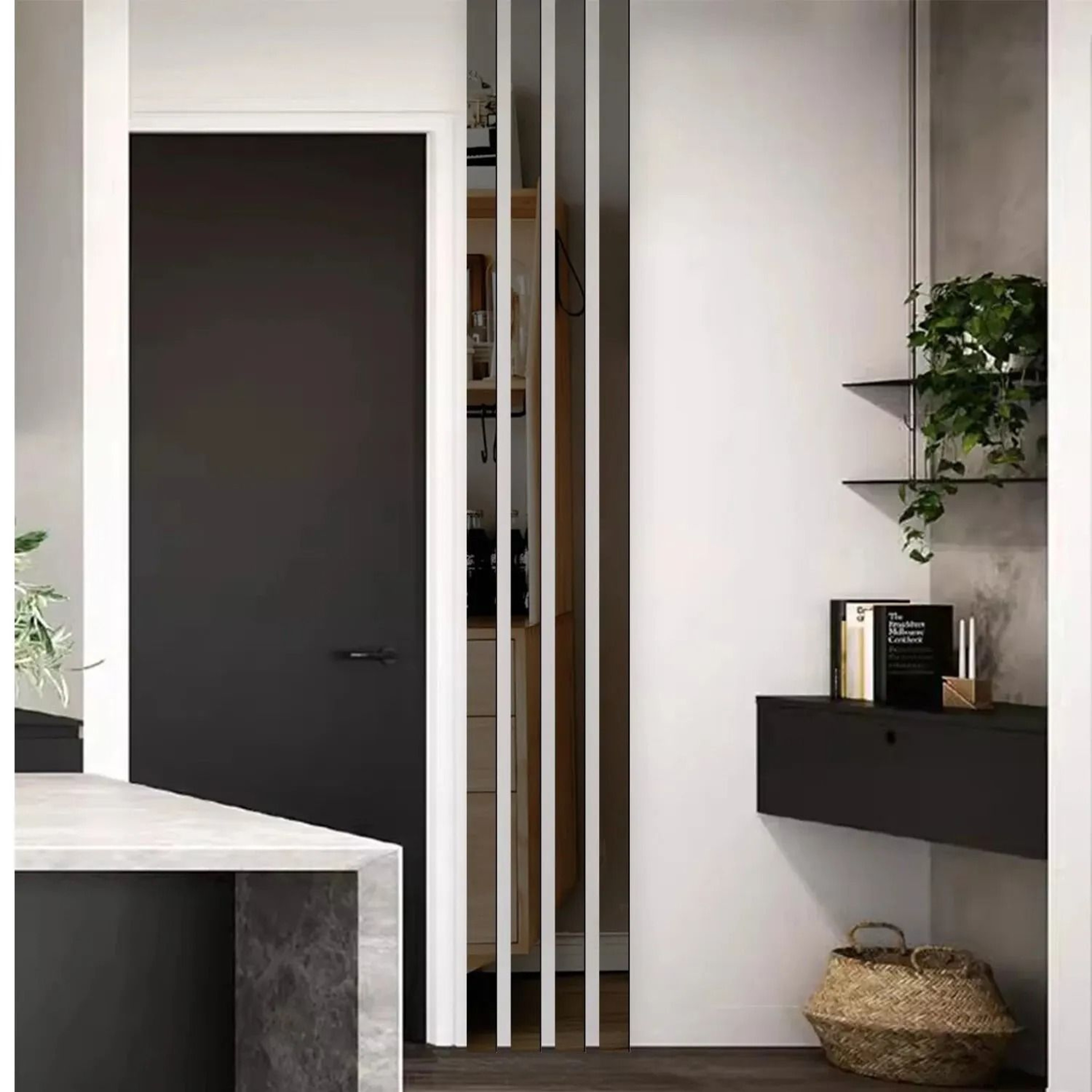 Modern 3D Mirror Wall Strips Self Adhesive Decorative Trim 10 Piece Set 7