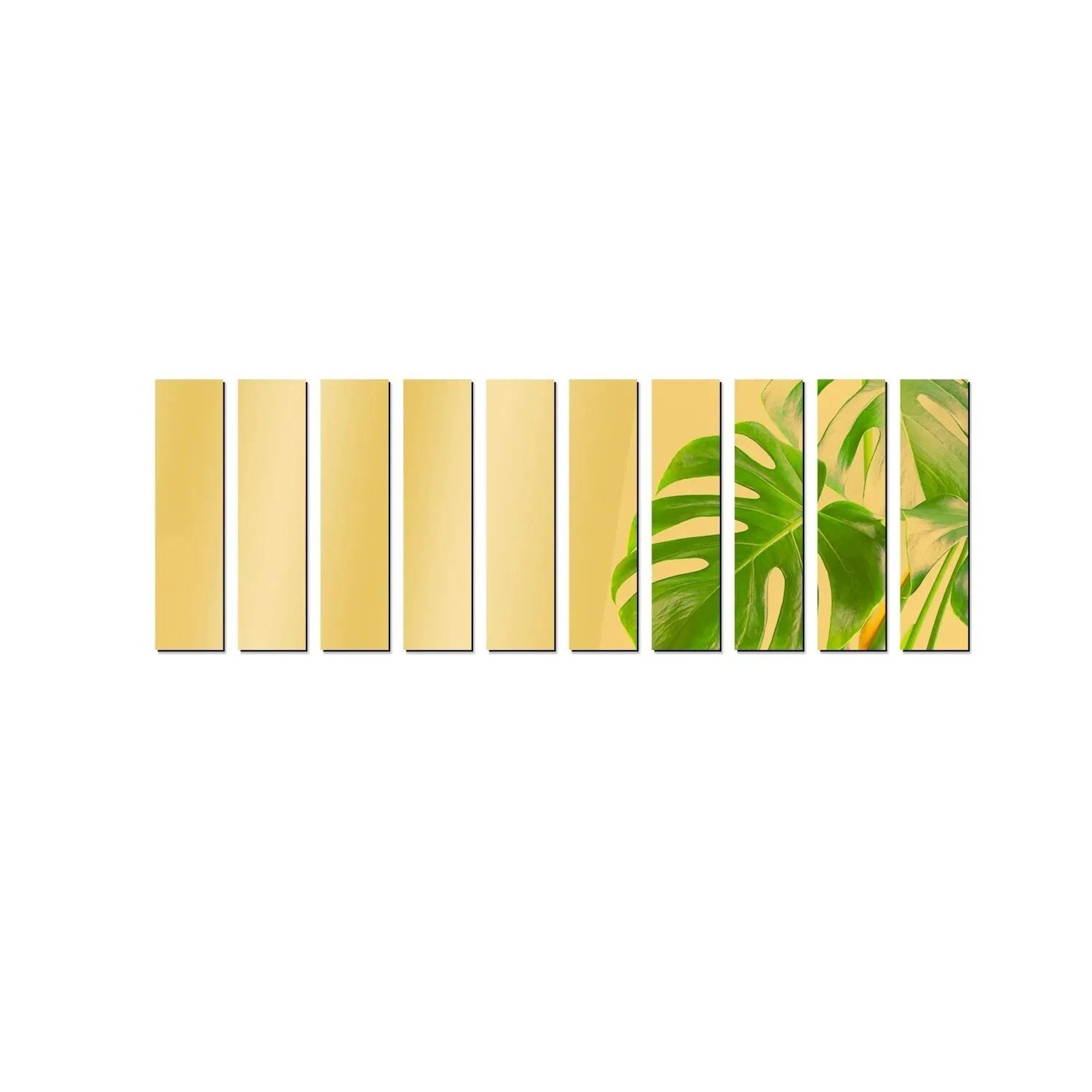 Modern 3D Mirror Wall Strips Self Adhesive Decorative Trim 10 Piece Set 3