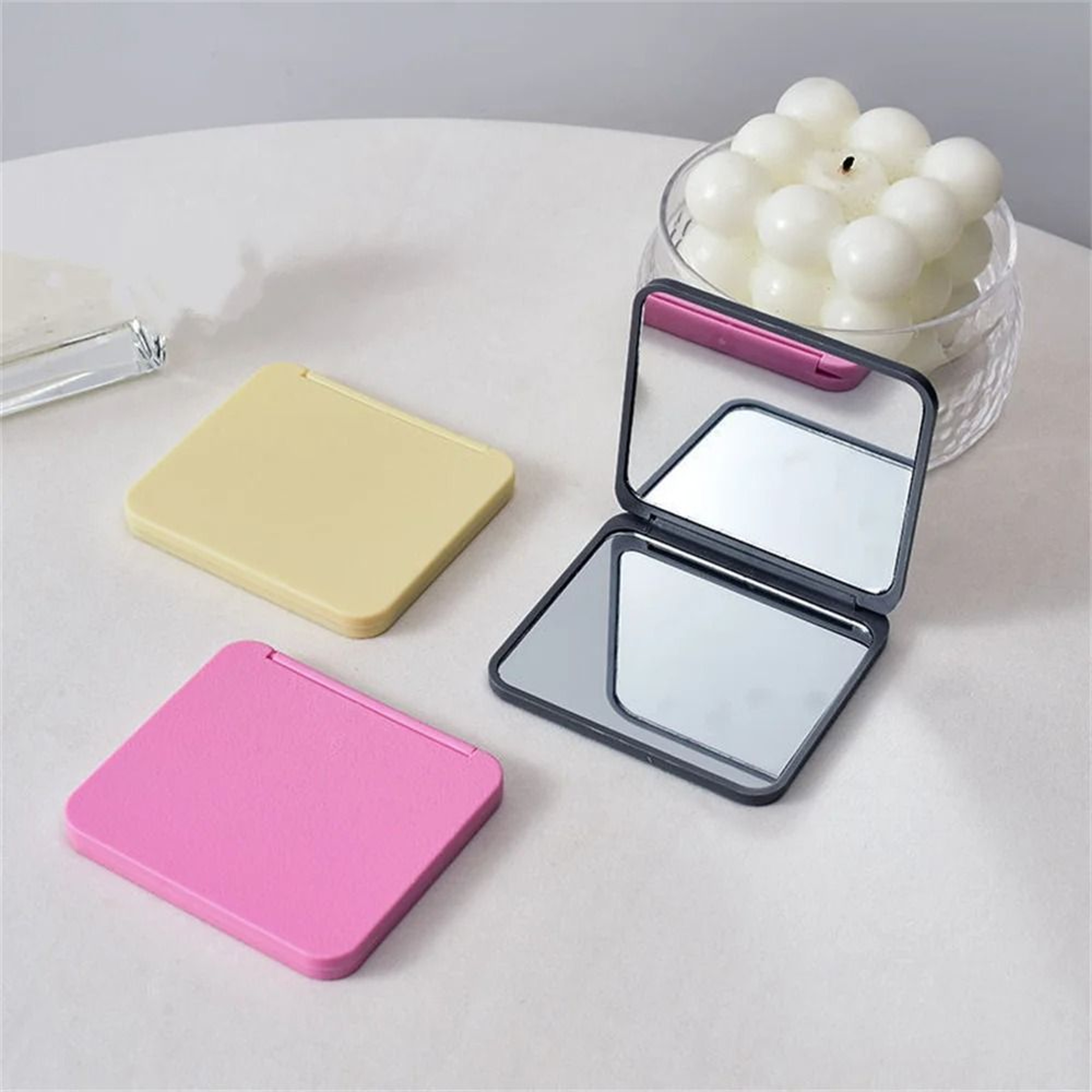 Compact Double Sided Pocket Mirror Foldable Square Travel Makeup Beauty Mirror 0