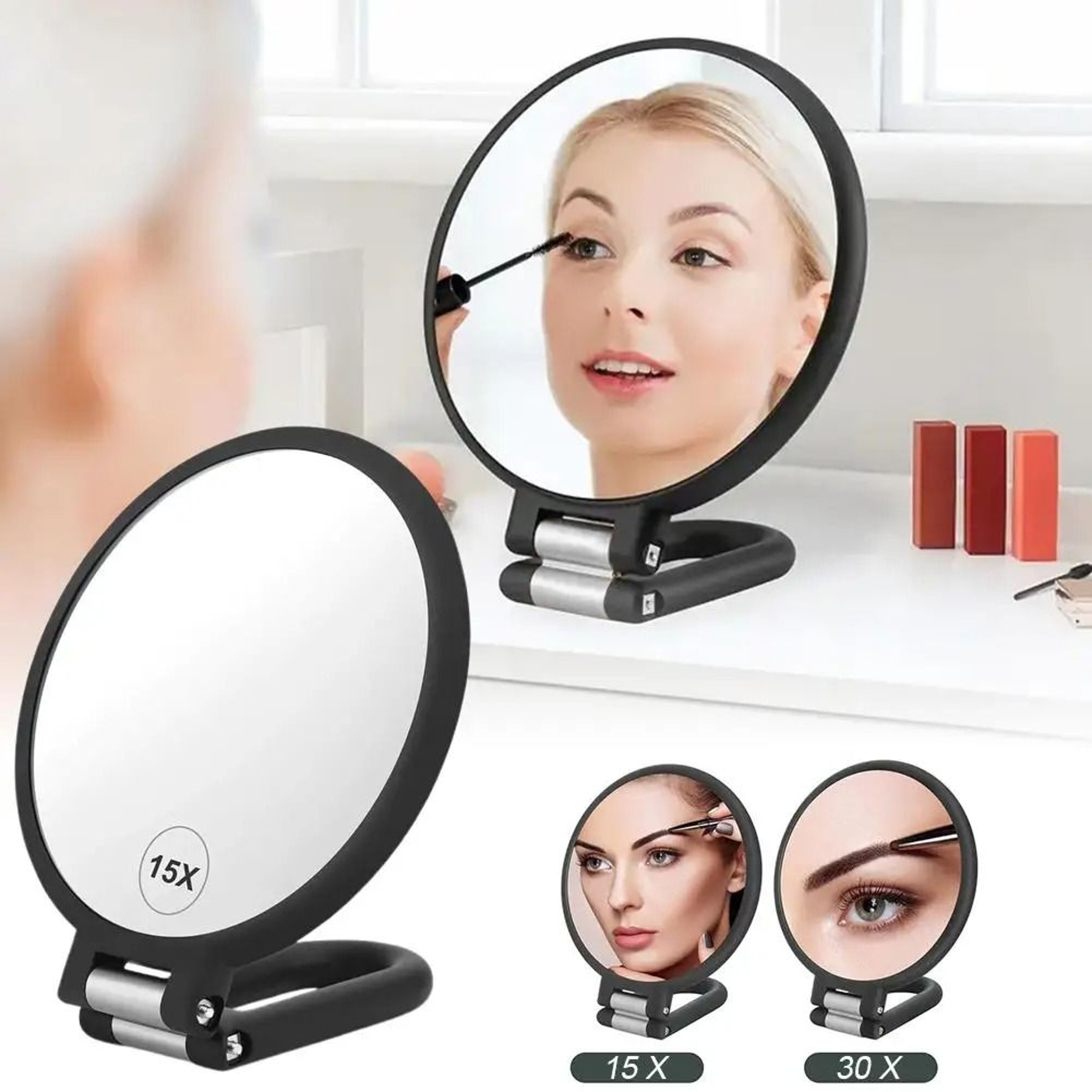 Precision Double Sided Magnifying Mirror 1X 15X 20X 30X Folding Vanity Mirror 8