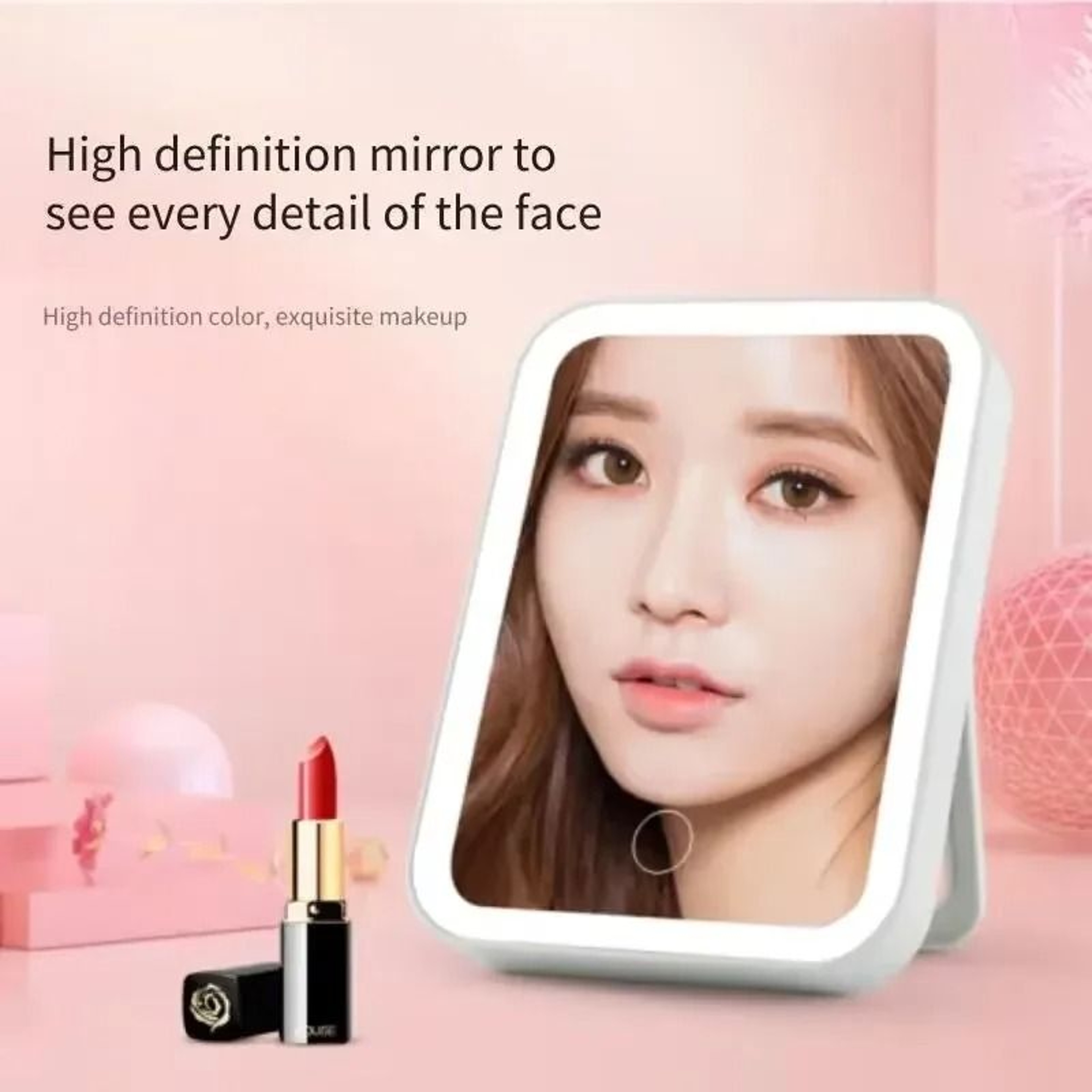Glow Ready Rechargeable LED Makeup Mirror Touch Dimming Portable Vanity Travel Mirror 0