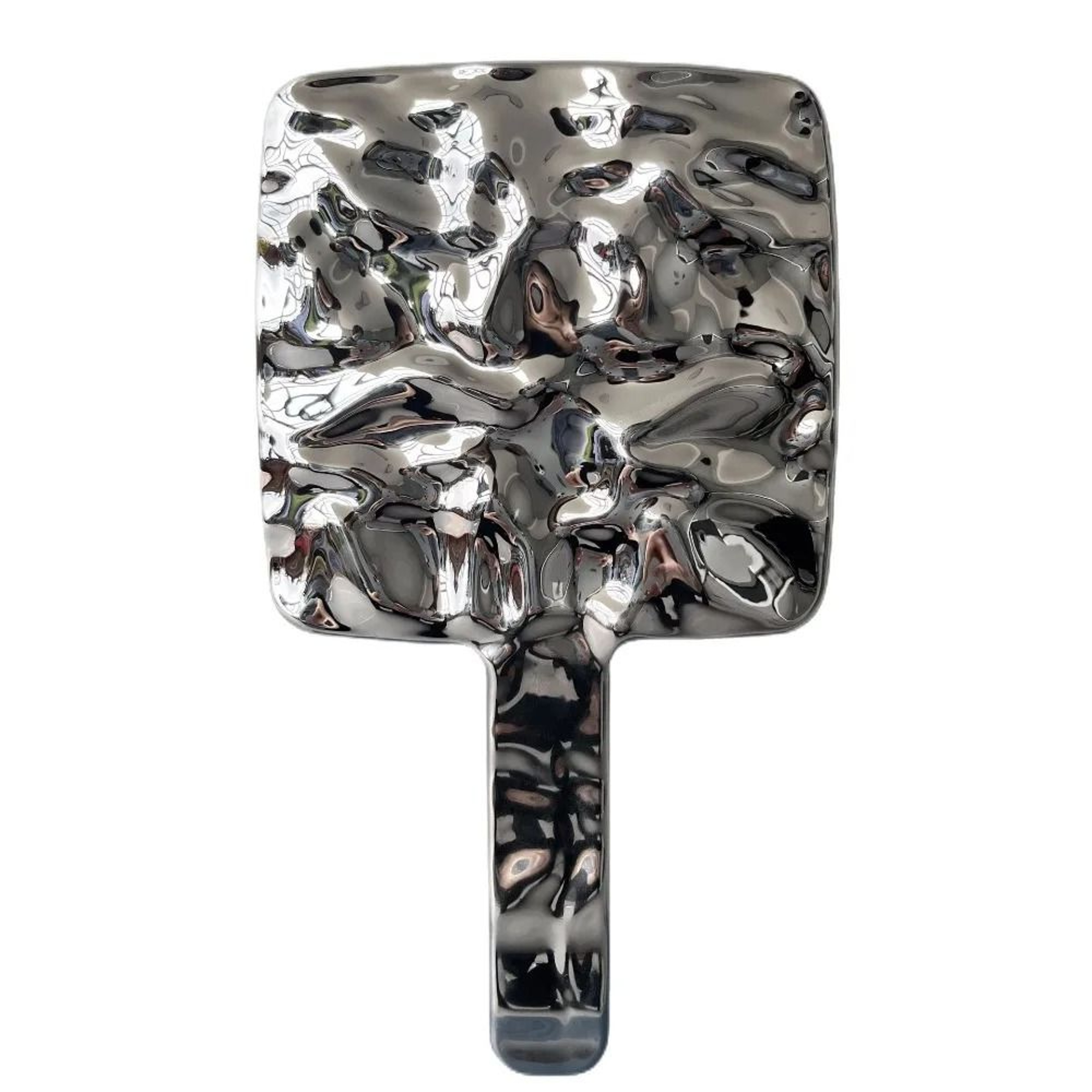 Elegant Electroplated Handheld Makeup Mirror Round Square Portable Beauty Hand Mirror 3