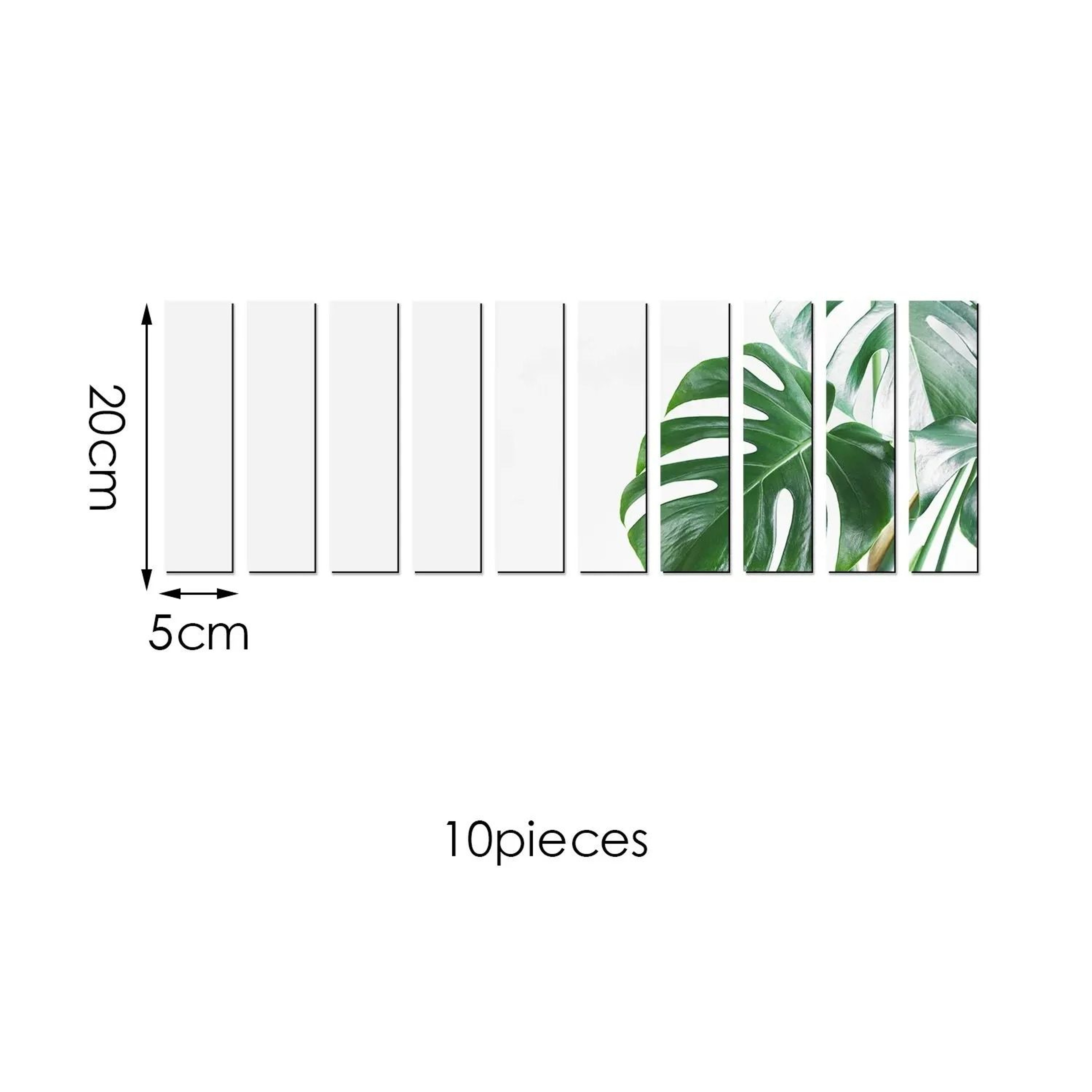 Modern 3D Mirror Wall Strips Self Adhesive Decorative TV Background Trim Set 4