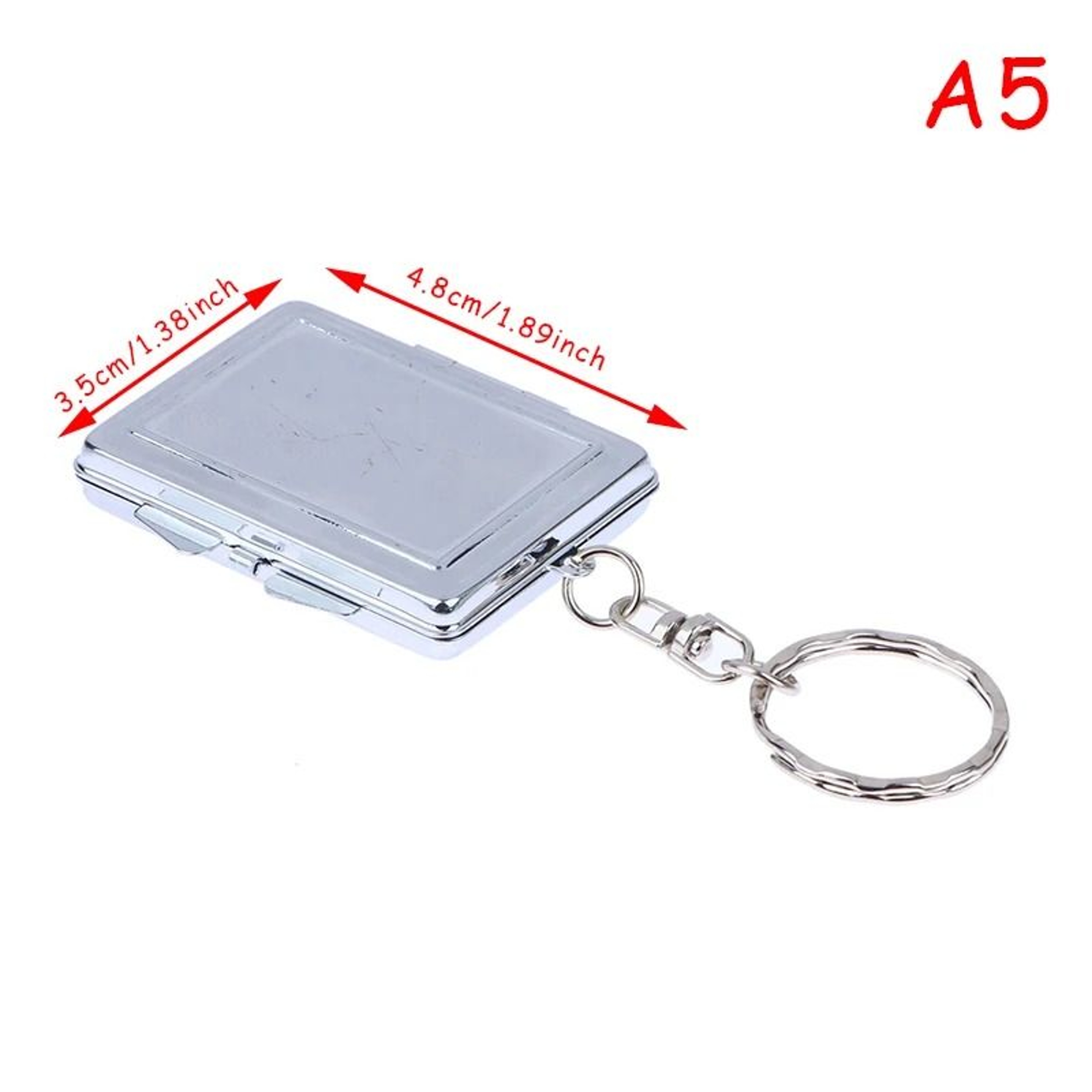 Double Sided Compact Mirror Metal Folding Keychain Travel Makeup Mirror 5