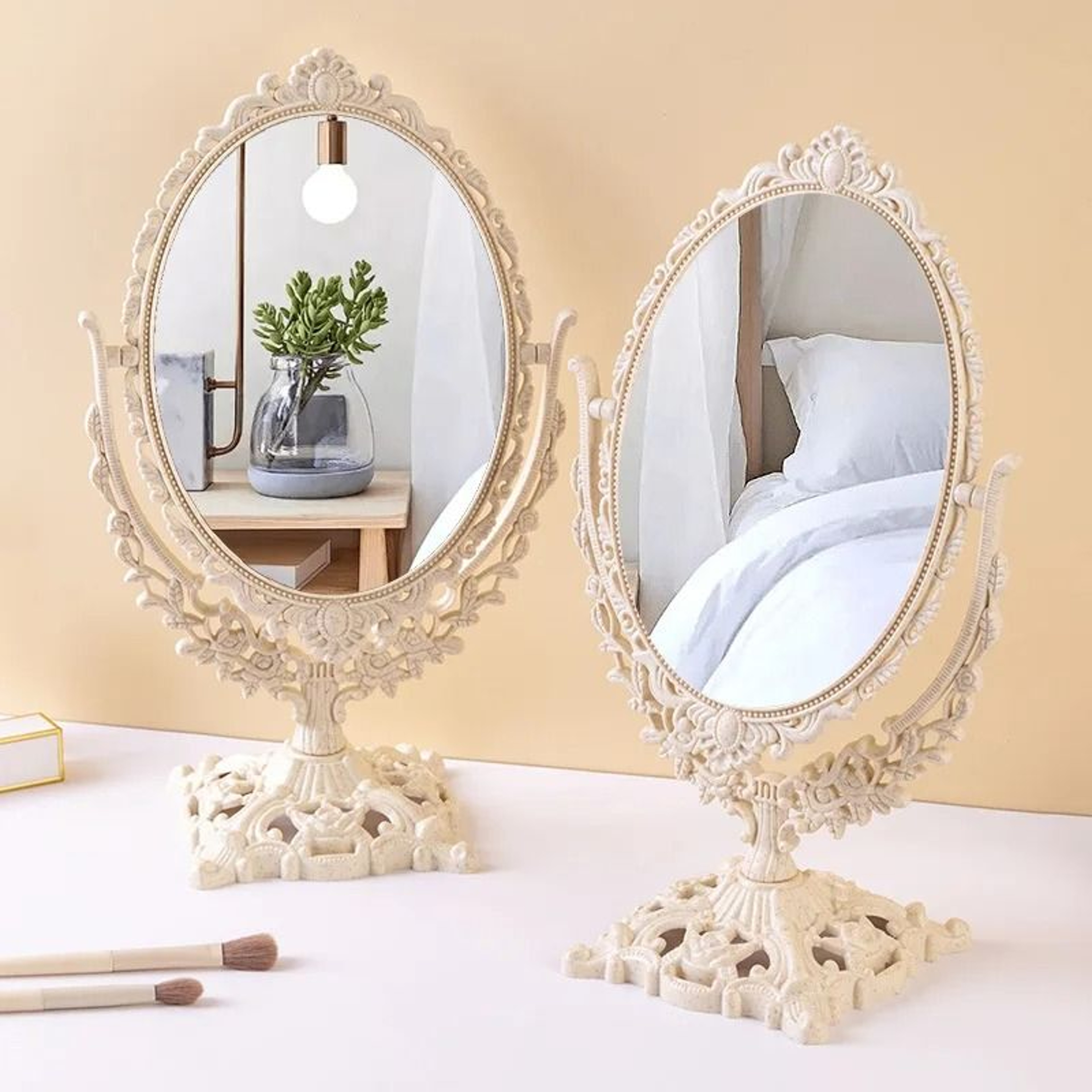 Vintage Vanity Mirror 360 Degree Rotating European Desktop Makeup Mirror 6