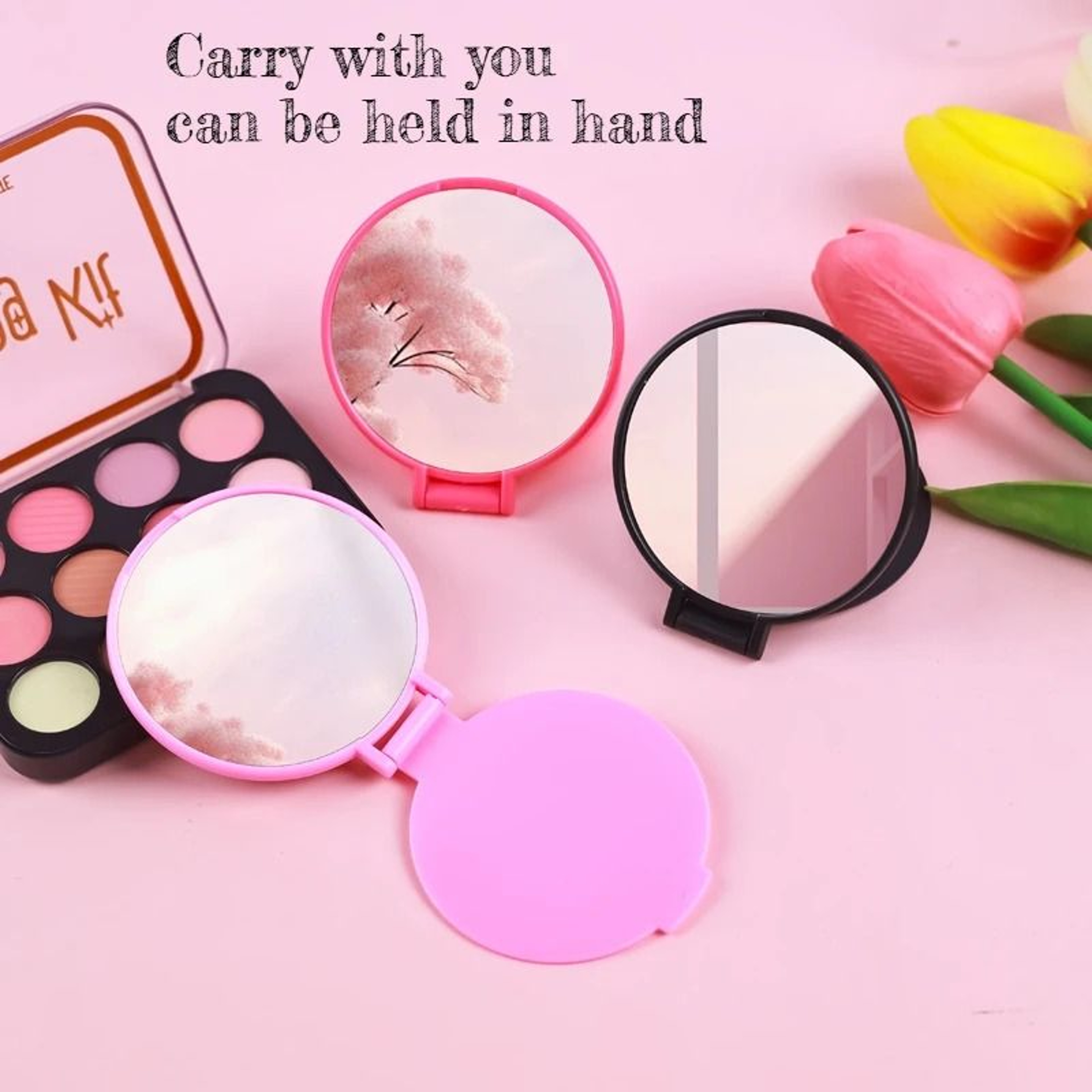 50 Piece Mini Compact Mirror Foldable Round Travel Makeup Mirrors 5