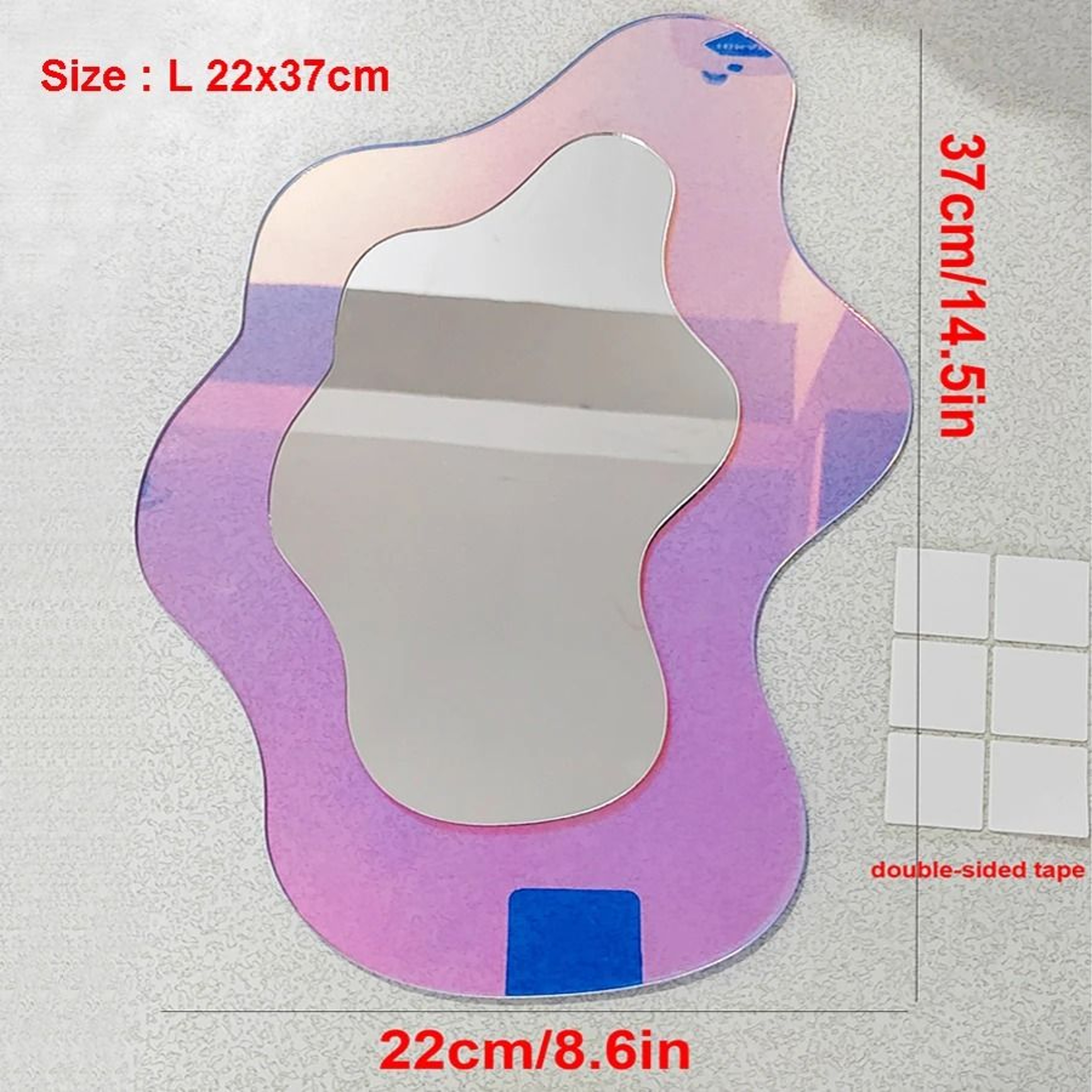 Colorful Acrylic Vanity Mirror Irregular Tabletop Wall Decorative Makeup Mirror 3