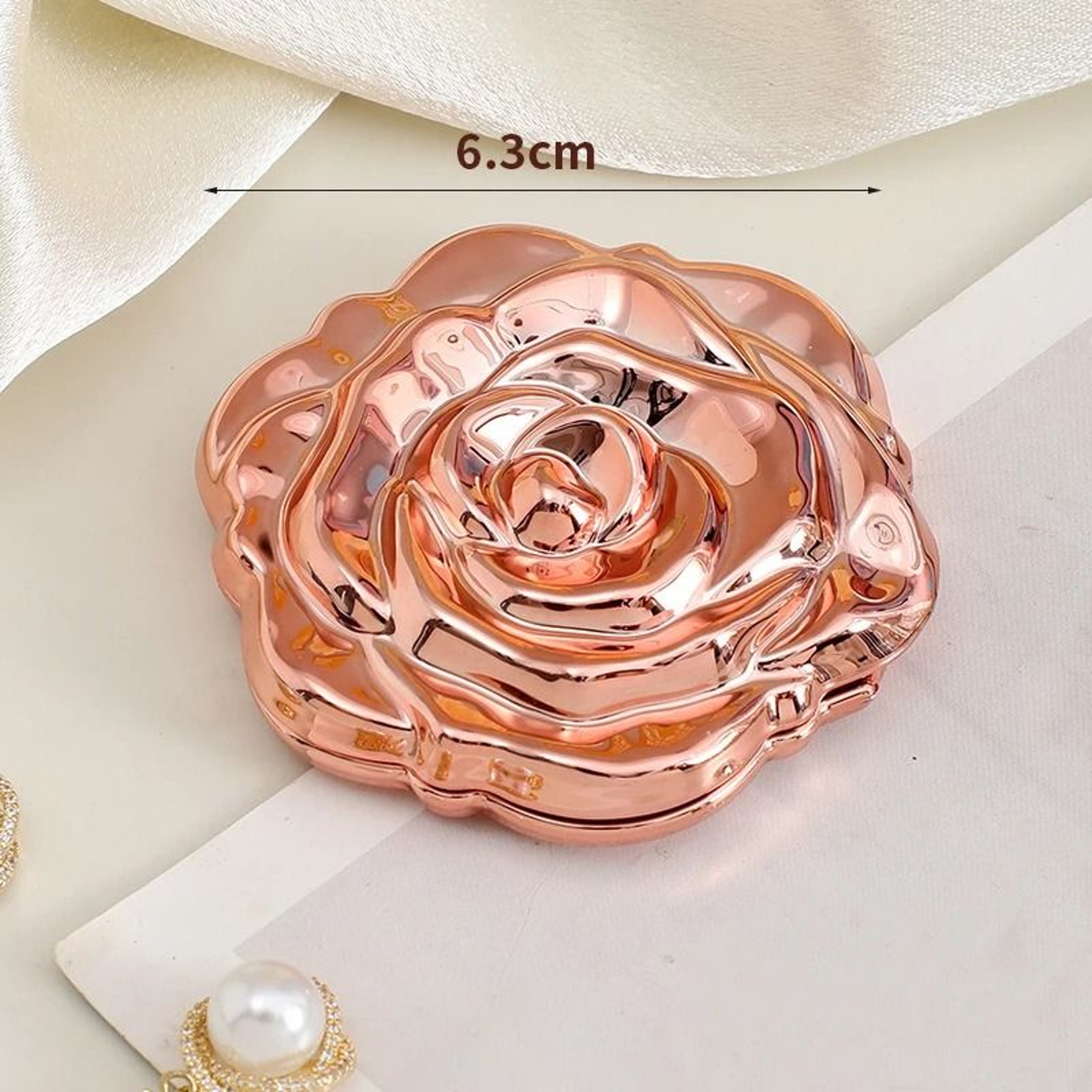 Rose Folding Makeup Mirror Dual Sided Portable Cosmetic Pocket Mirror 1