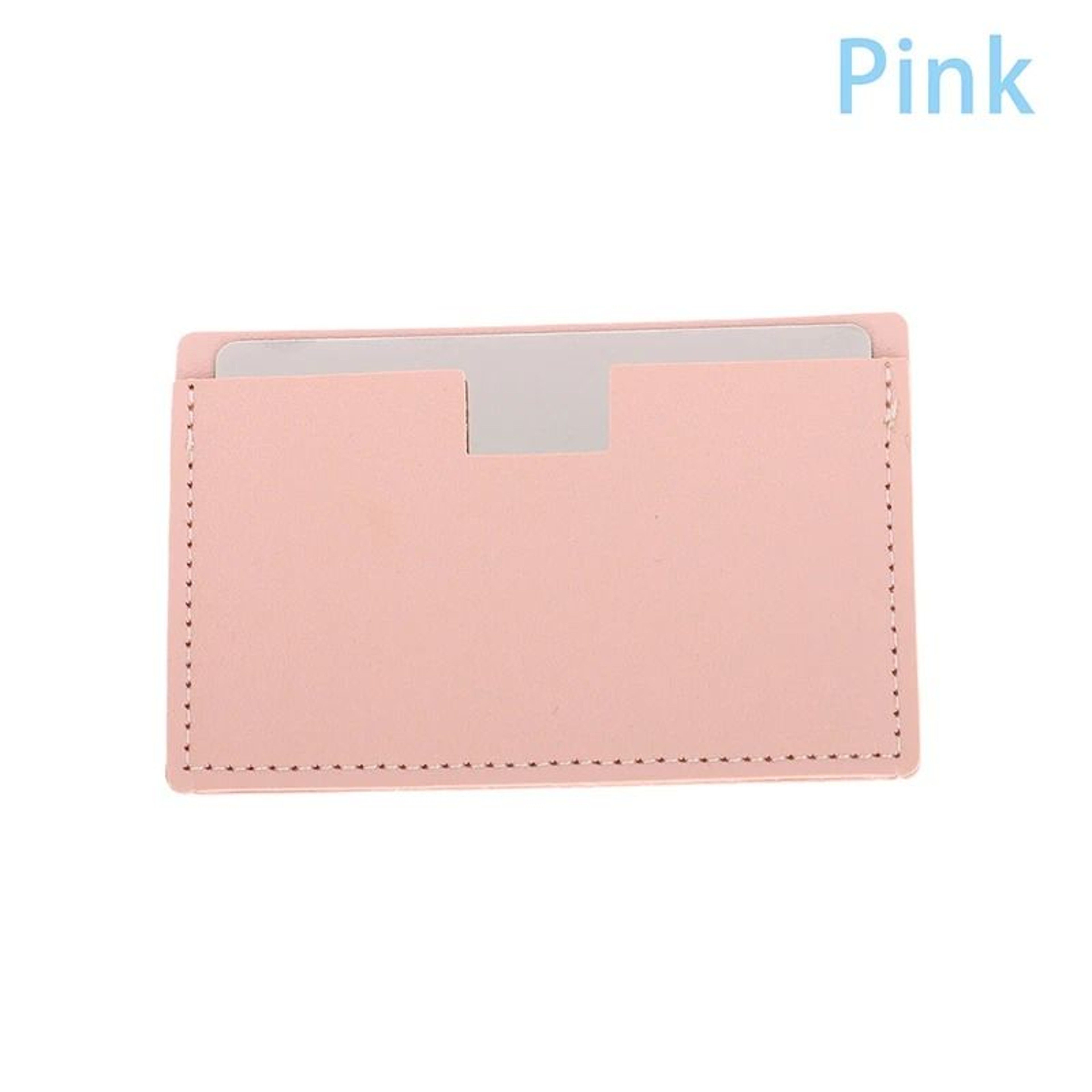 Stainless Steel Pocket Mirror Shatterproof Card With PU Leather Sleeve 4