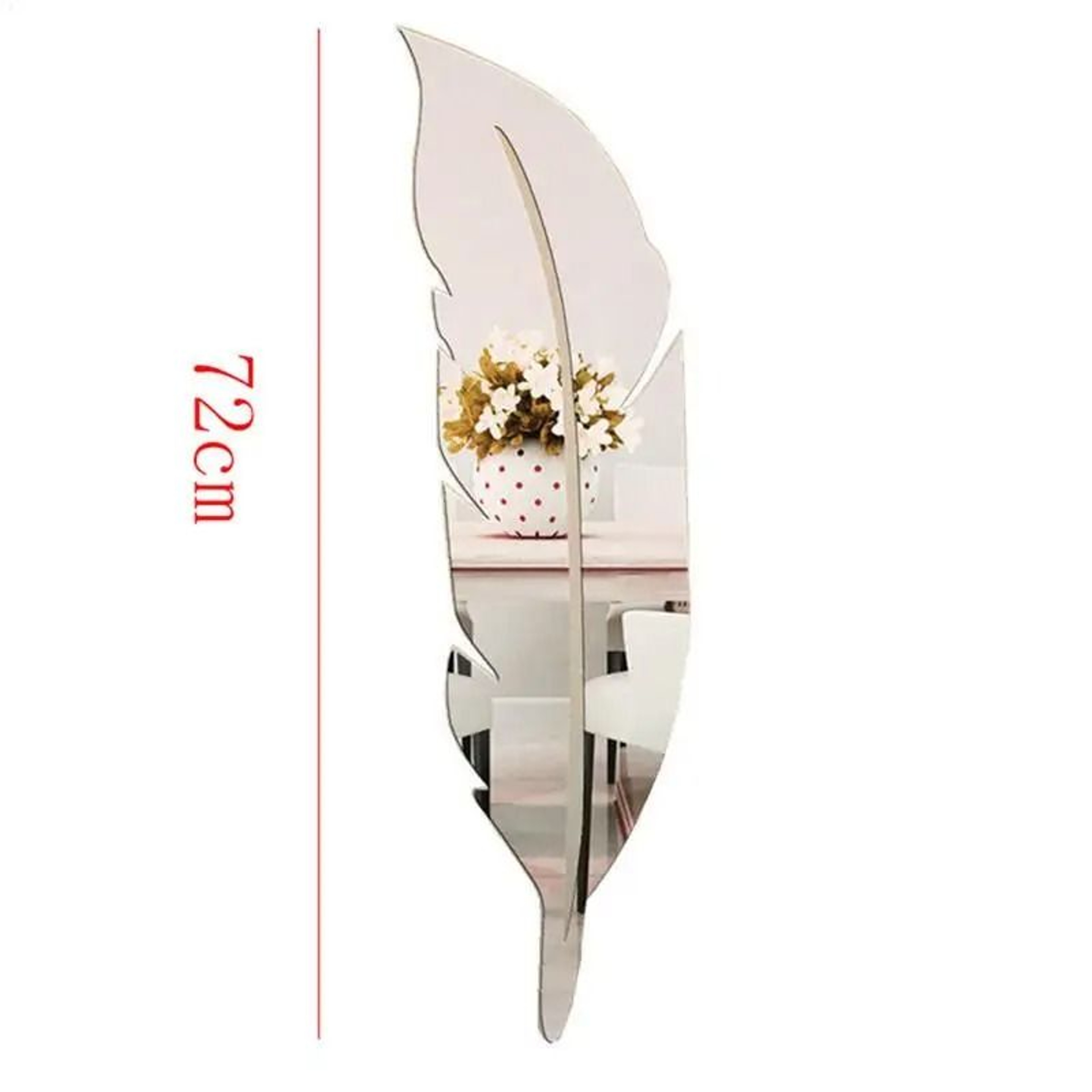 Silver Acrylic Mirror Sticker Peel And Stick Decorative Wall Mirror 6