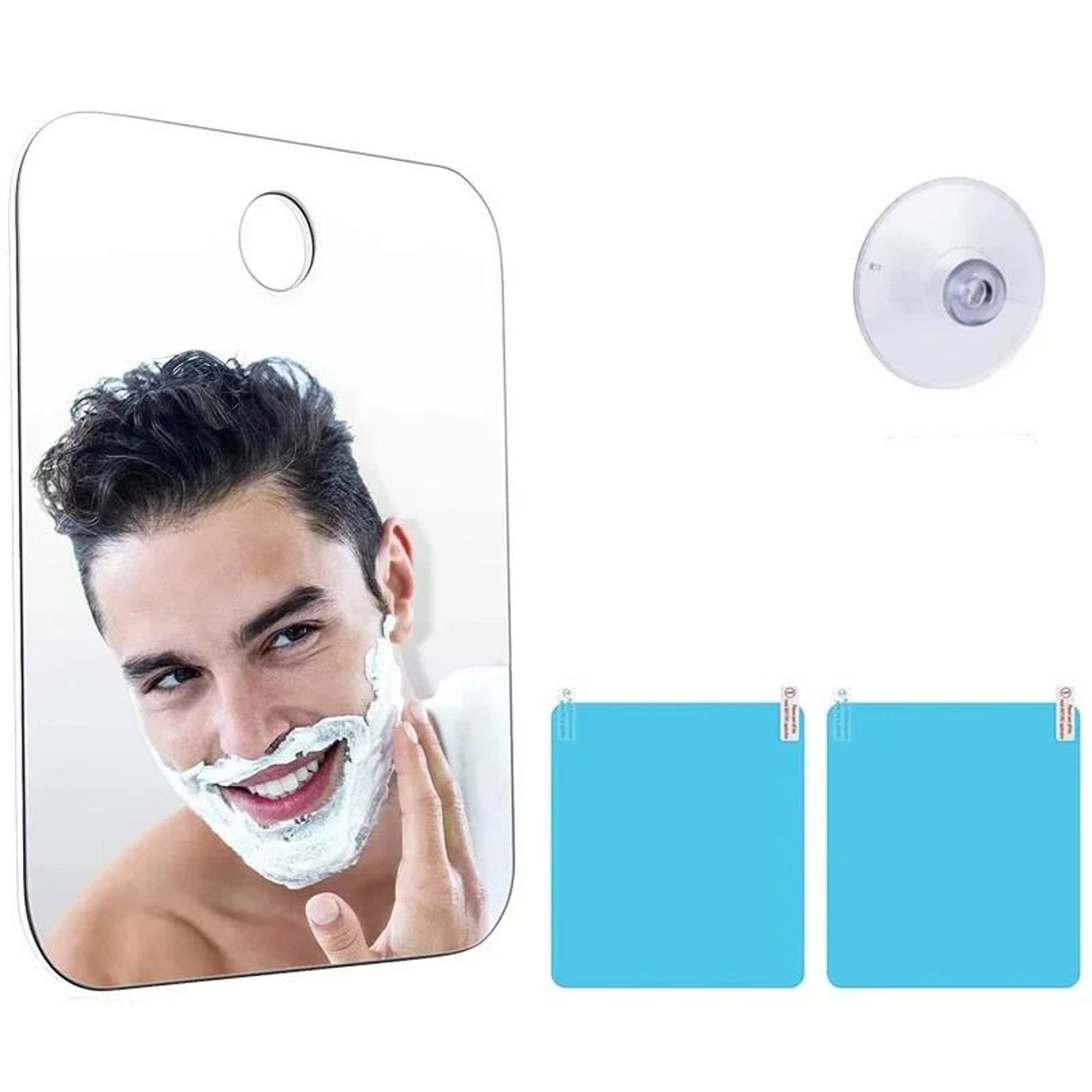 Fogless Acrylic Shower Mirror Portable Shatterproof Bathroom Shaving Mirror 3