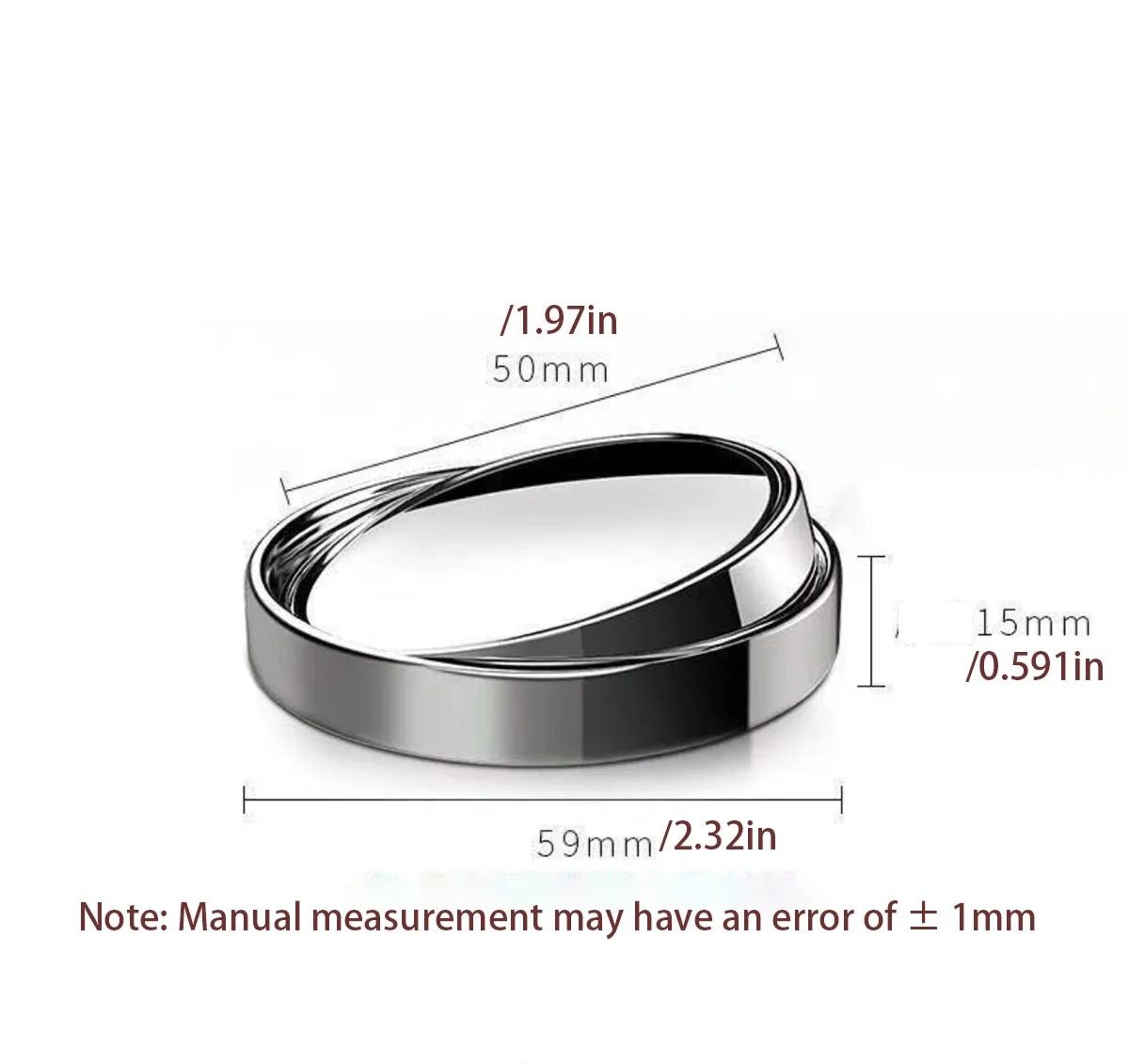 360 Adjustable Blind Spot Mirrors Wide Angle Frameless Car Mirror Set 3