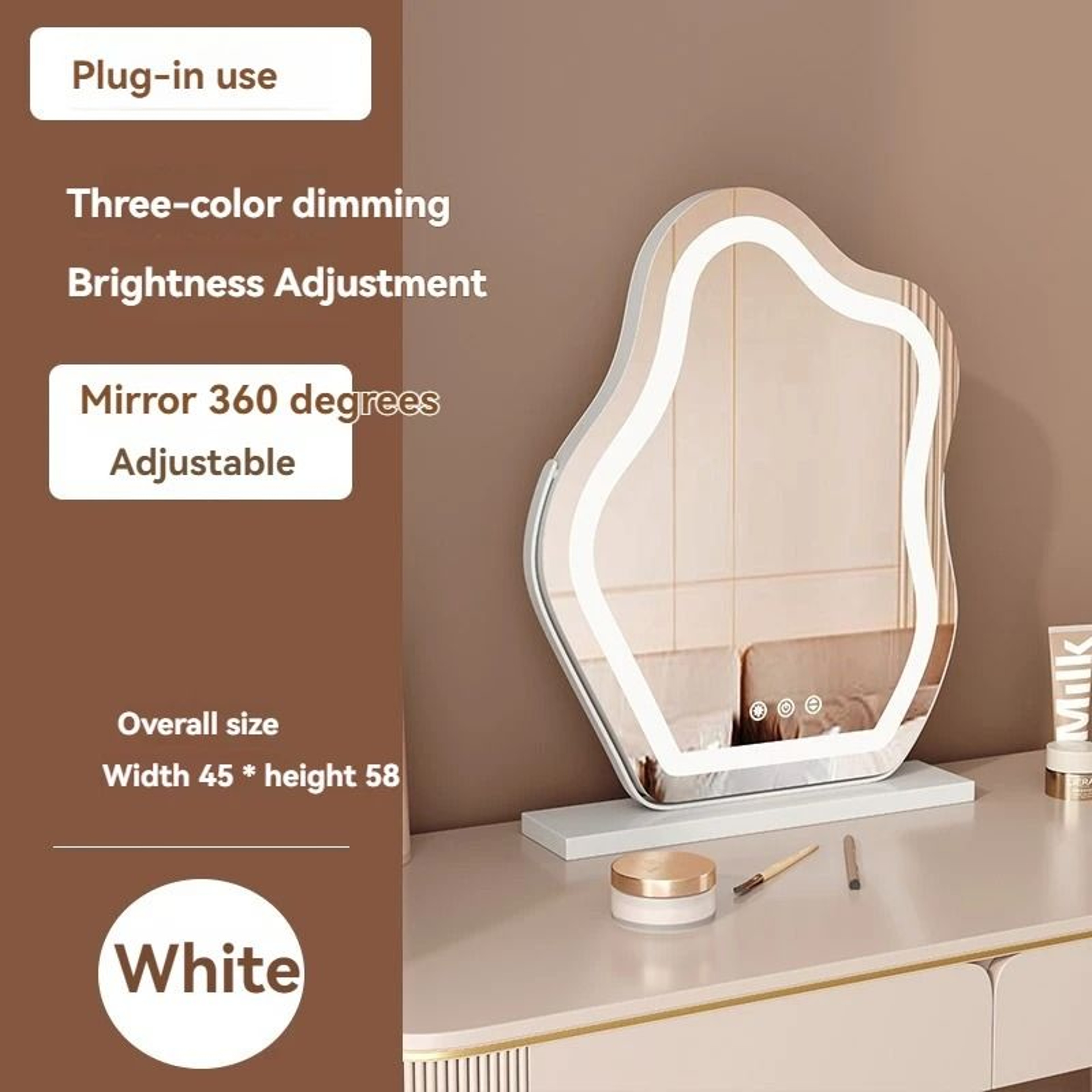 Cloud LED Makeup Mirror Lighted Desktop Vanity Mirror For Bedroom 5