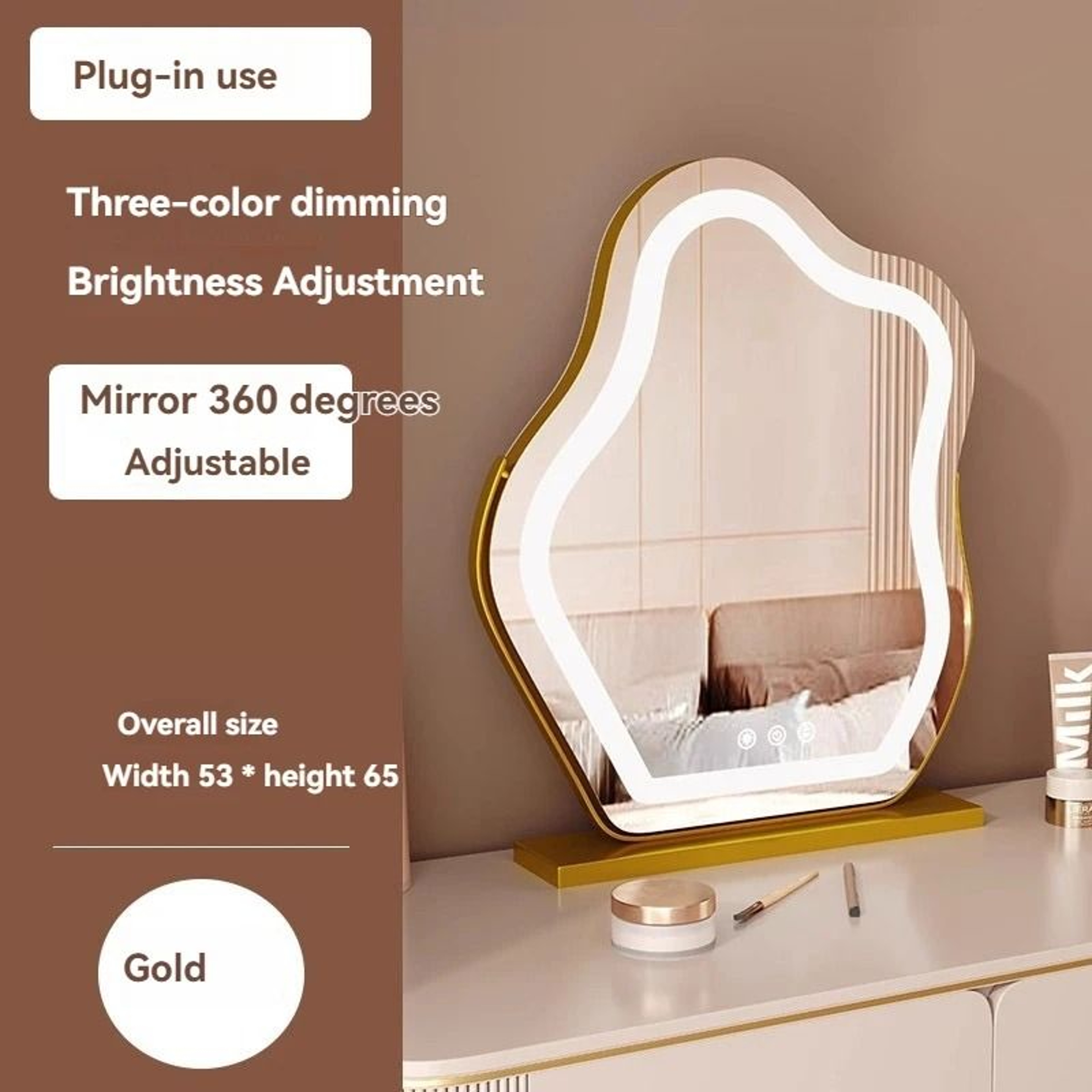 Cloud LED Makeup Mirror Lighted Desktop Vanity Mirror For Bedroom 9