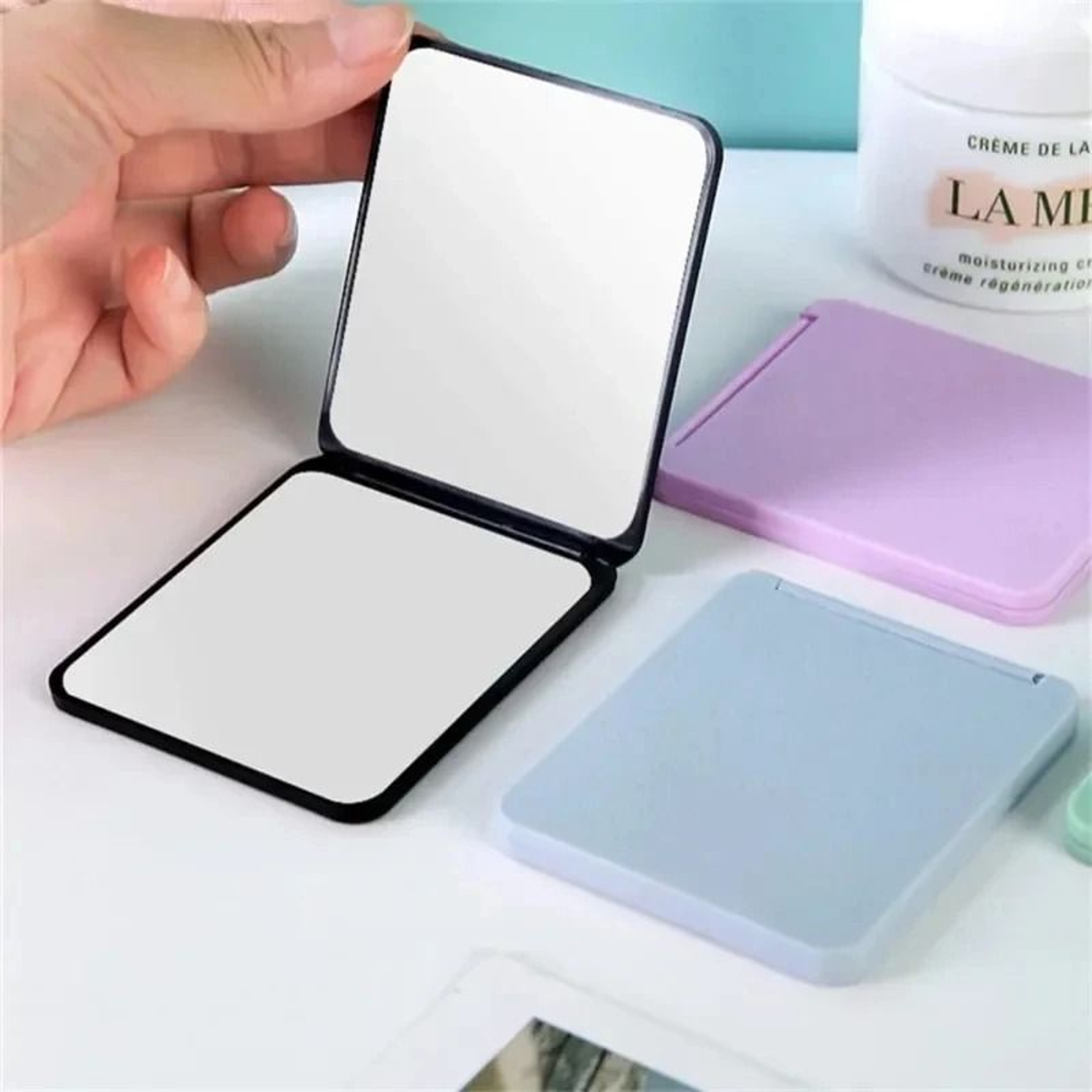 Double Sided Folding Makeup Mirror Portable Mini Pocket Travel Mirror 9