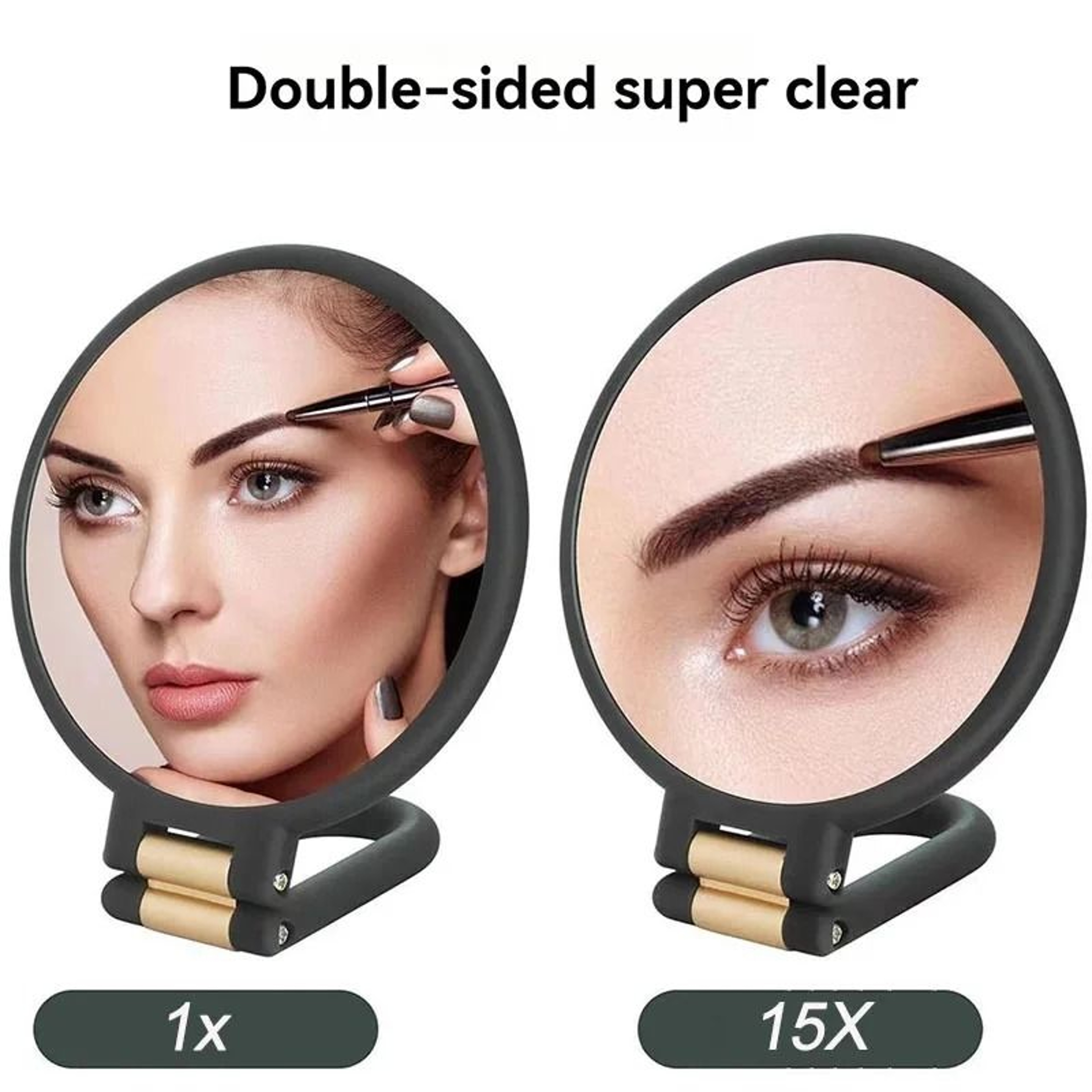 Folding Magnifying Makeup Mirror 2X 5X 10X 15X Portable Travel Mirror 19