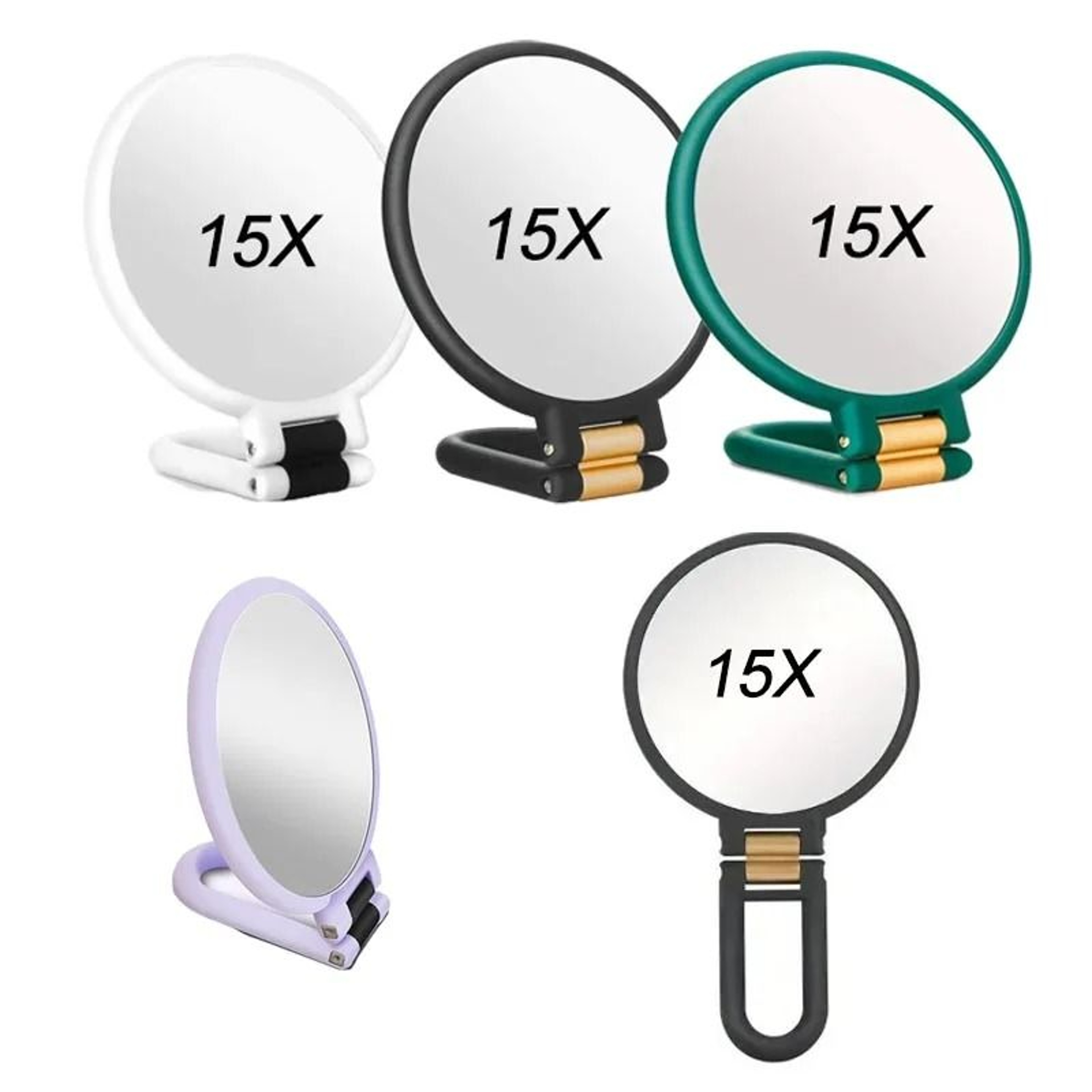 Folding Magnifying Makeup Mirror 2X 5X 10X 15X Portable Travel Mirror 0
