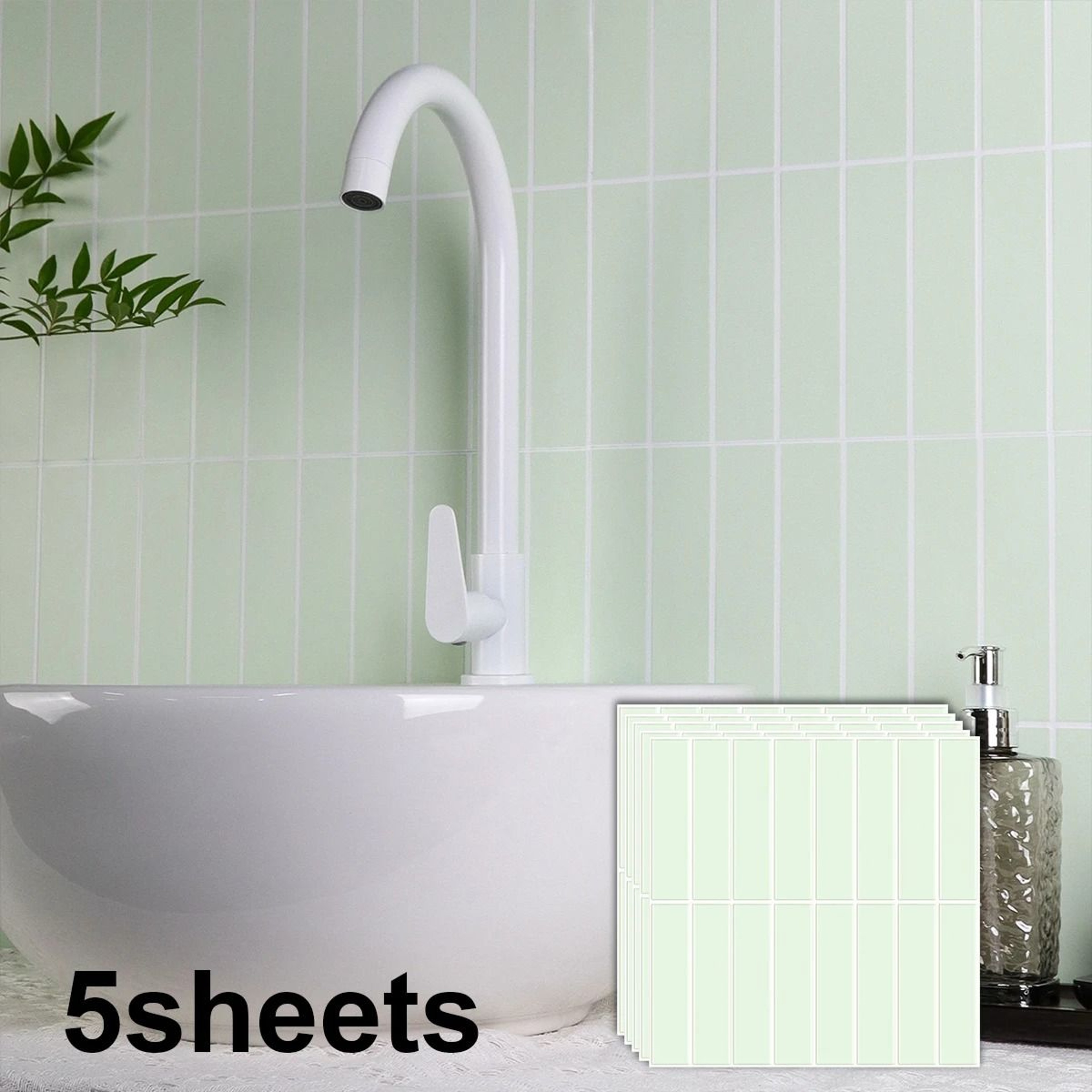 5Pcs Peel And Stick Backsplash Wall Panels Waterproof Heat Resistant Tile Stickers 4