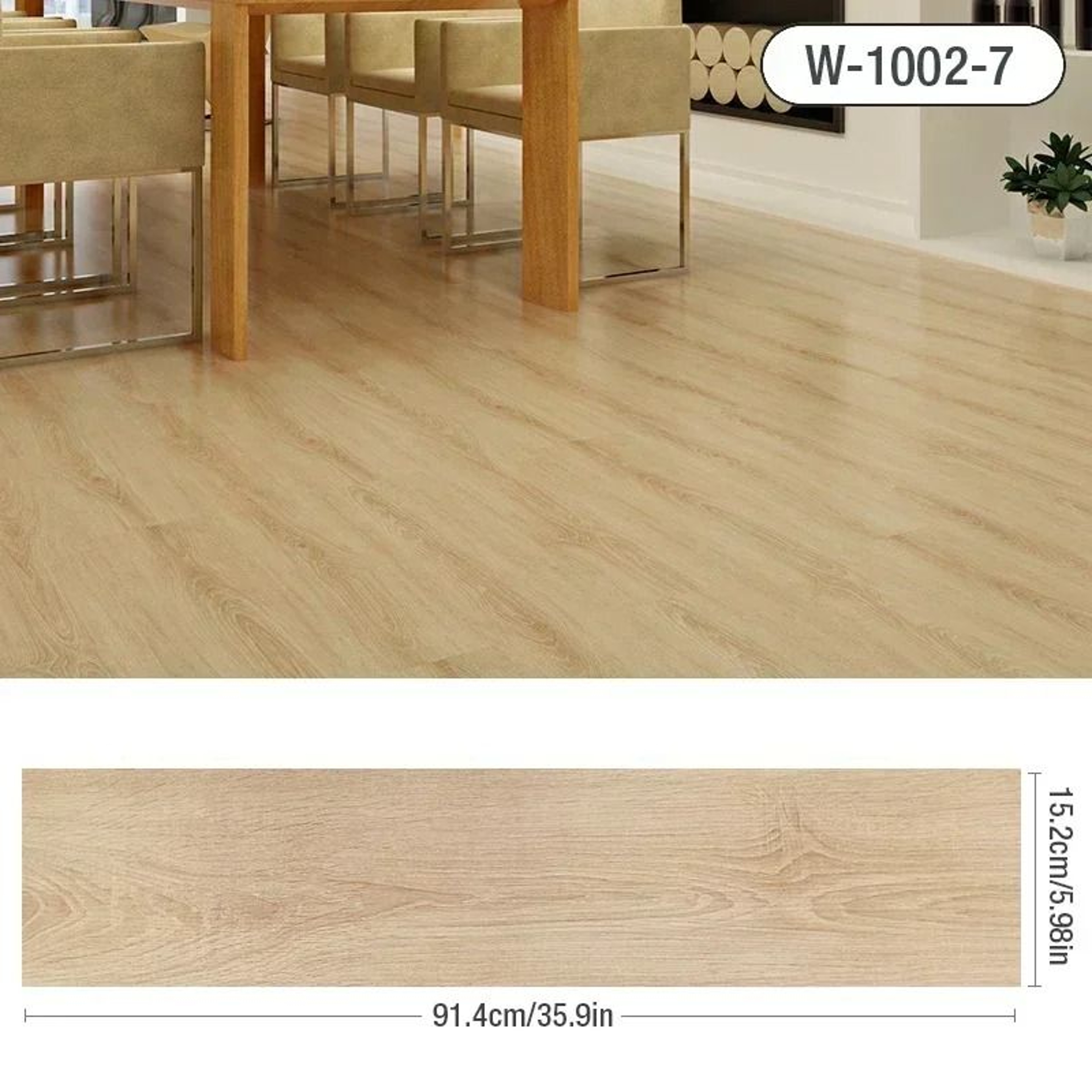 Modern Wood Grain Peel And Stick Floor Stickers Waterproof Self Adhesive PVC Tiles 2